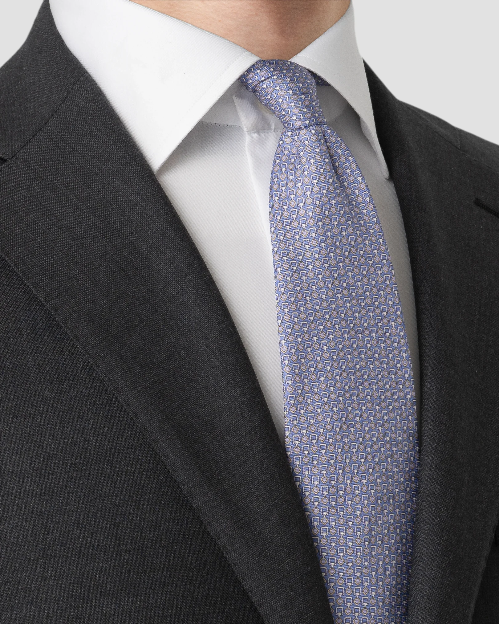 Eton - geometric print silk tie