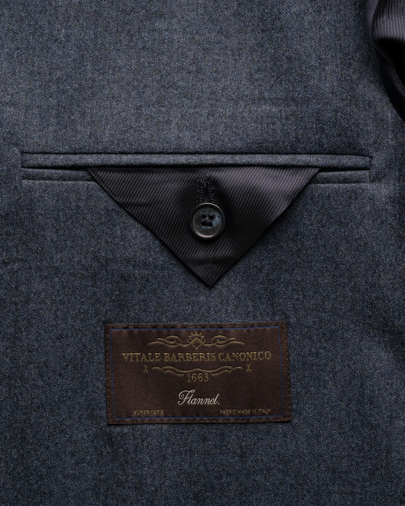 Eton - mid blue wool flannel soft jacket
