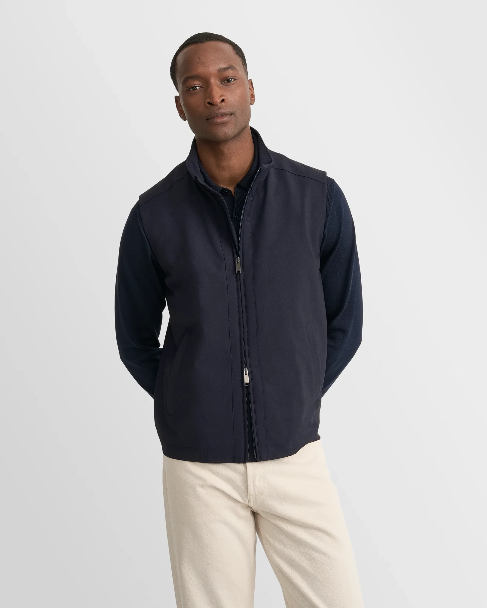 Eton - navy blue lana tech vest