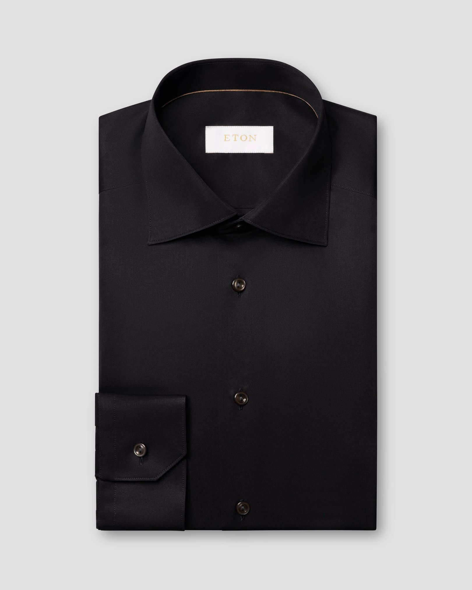 Eton - Chemise en sergé uni surélevé