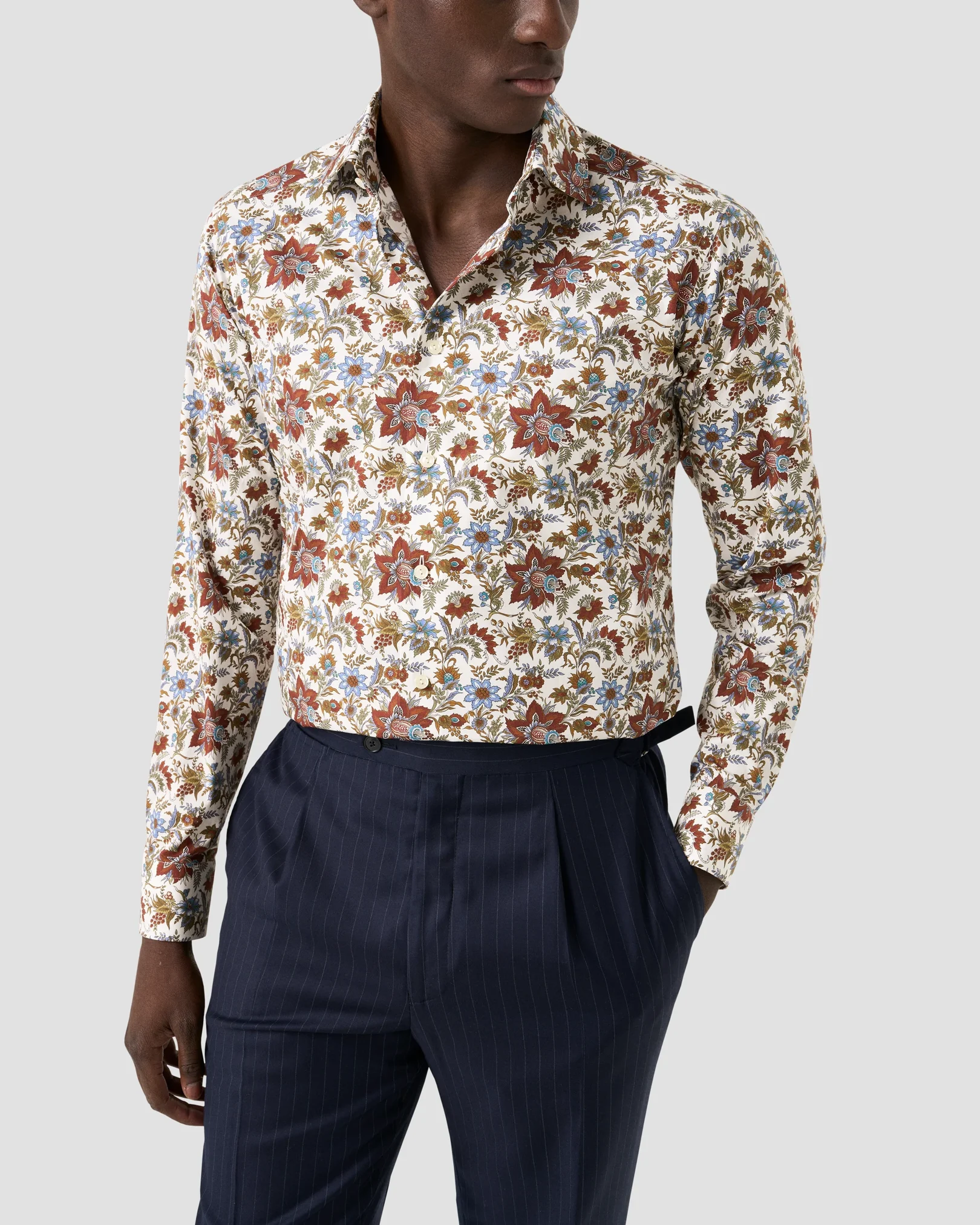 Eton - floral print signature twill shirt 256