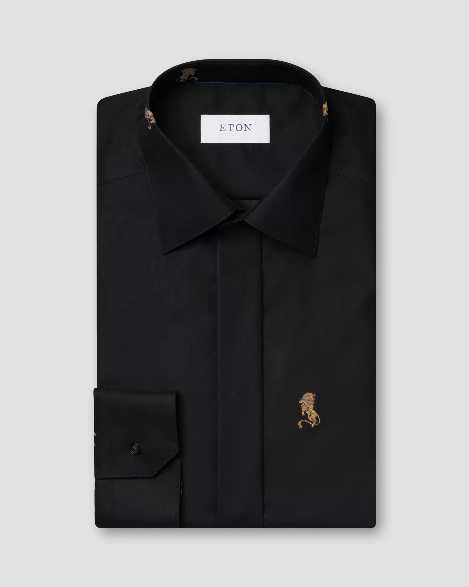 Black Lion Embroidery Fil Coupé Shirt