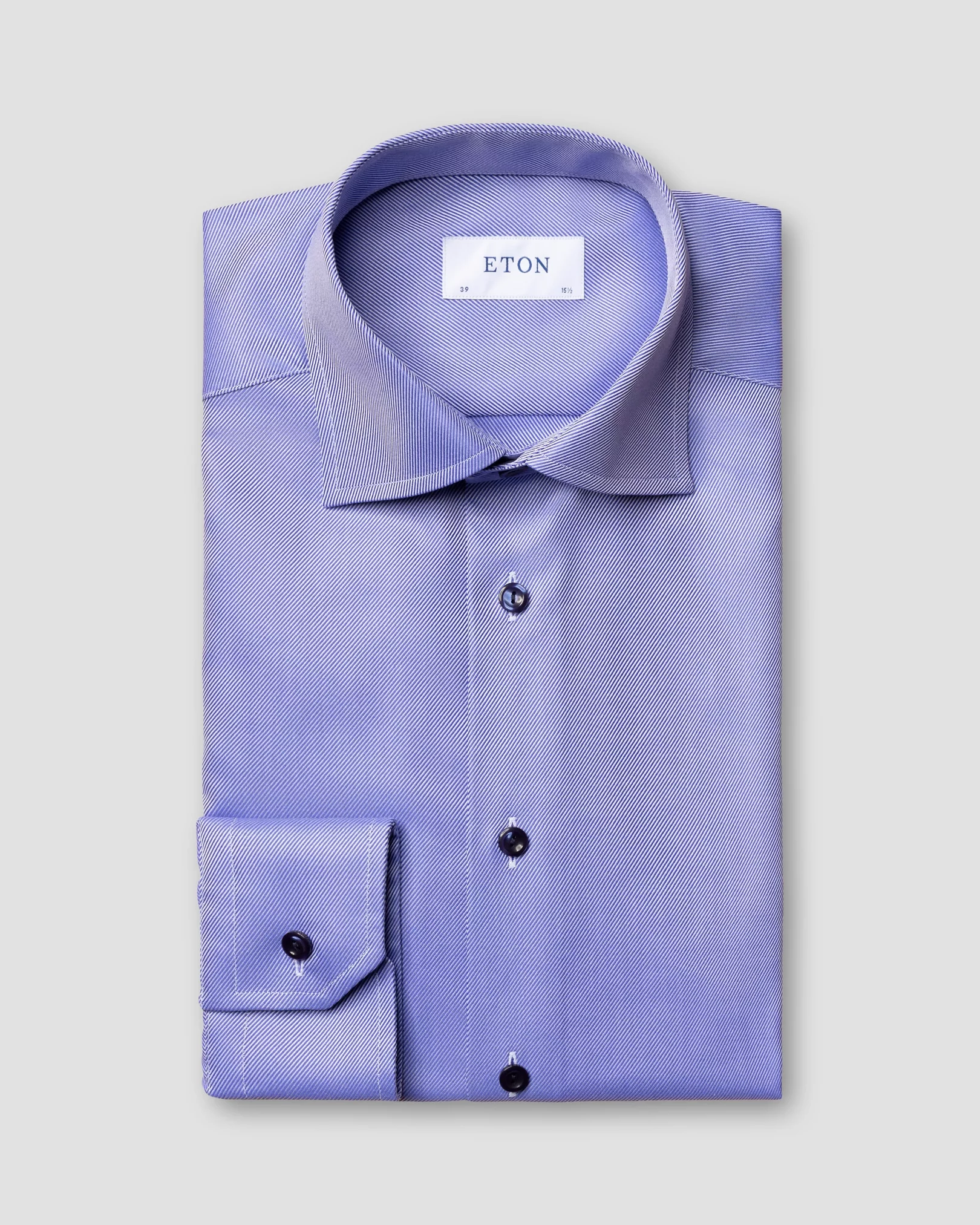 Eton - blue textured twill shirt