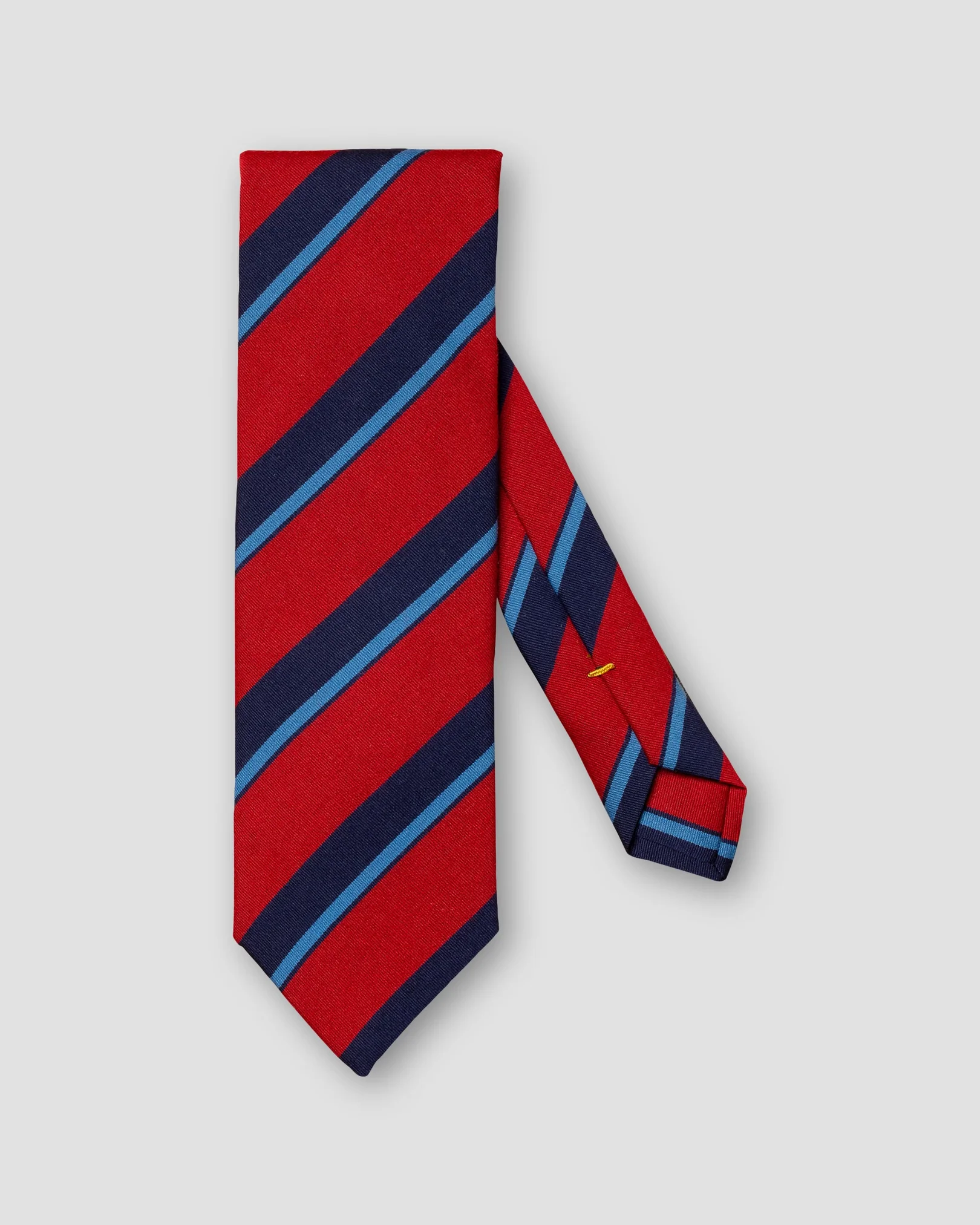 Eton - red and blue striped wool cotton tie