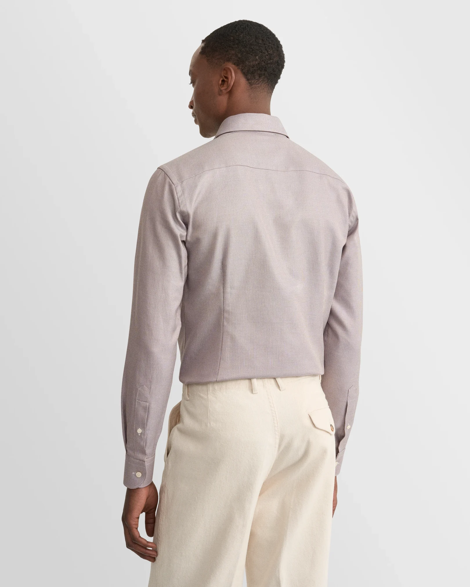 Eton - brown semi solid dobby shirt