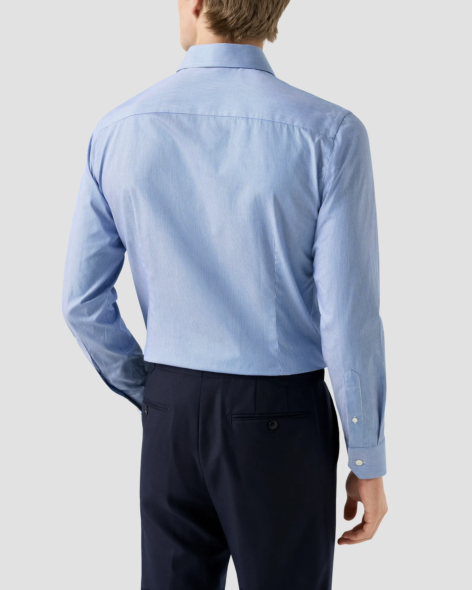 Eton - mid blue striped fine 263