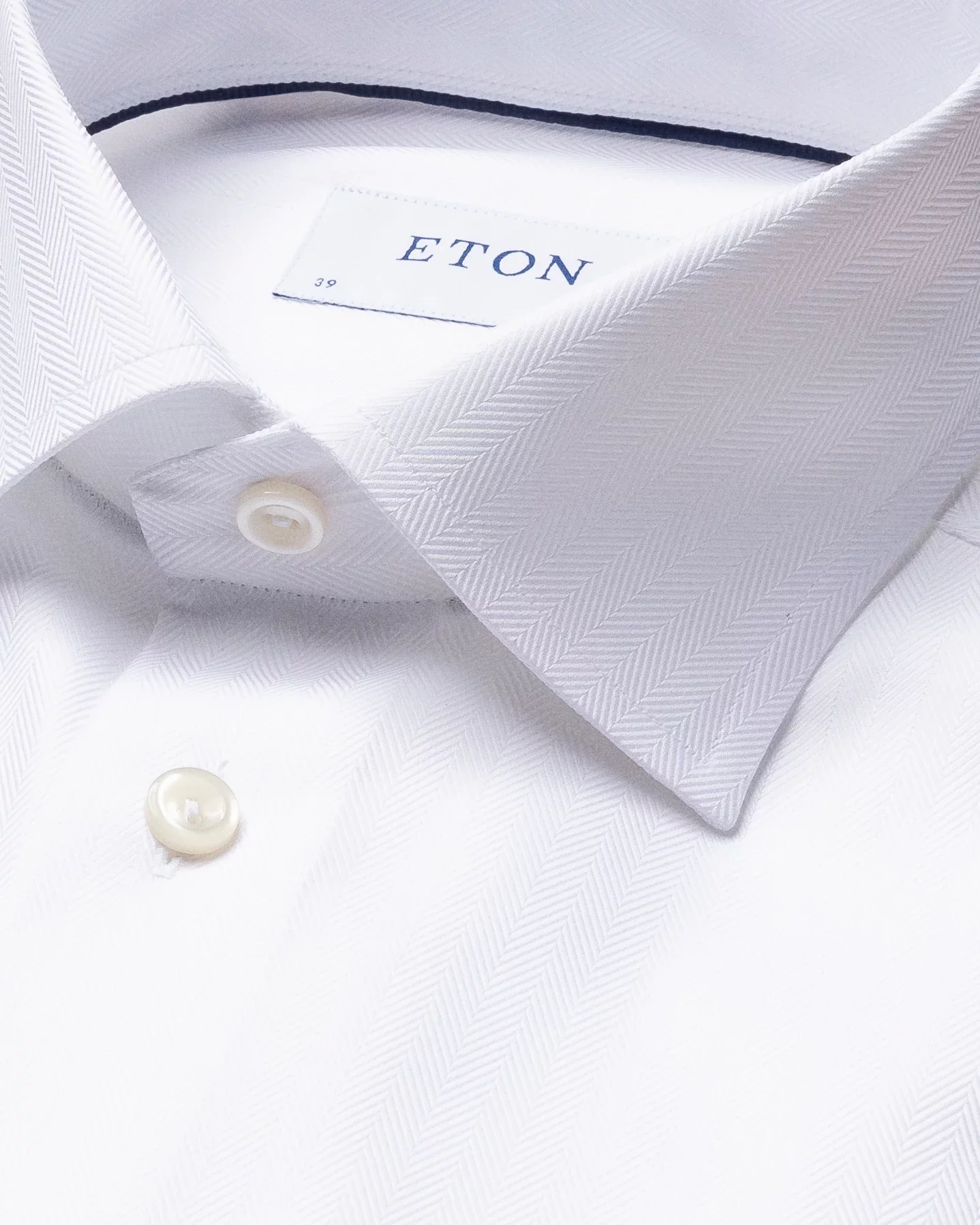 Eton - white herringbone french cuff shirt