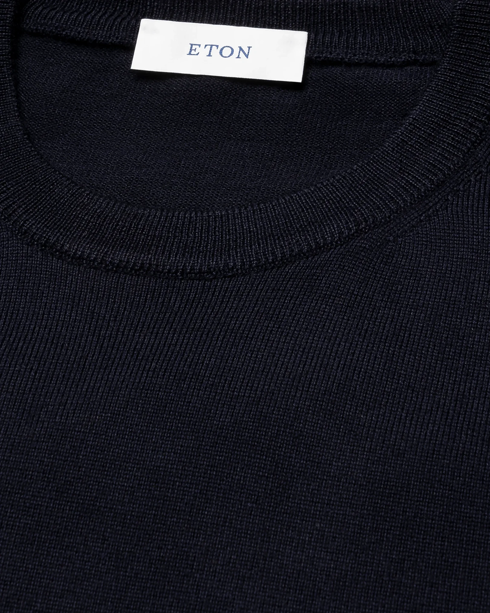 Eton - navy blue merino knit crewneck