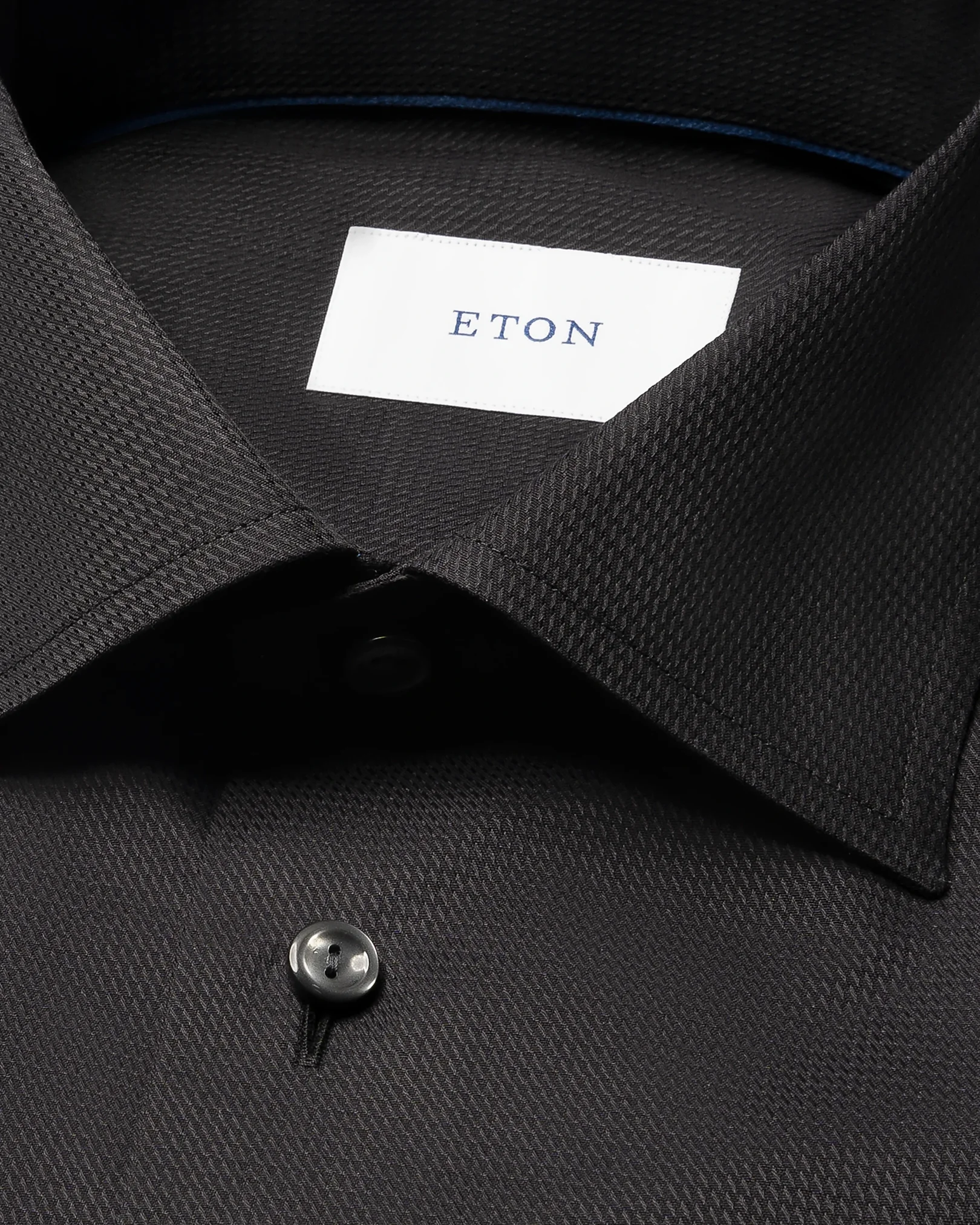 Eton - black semi solid dobby shirt 258