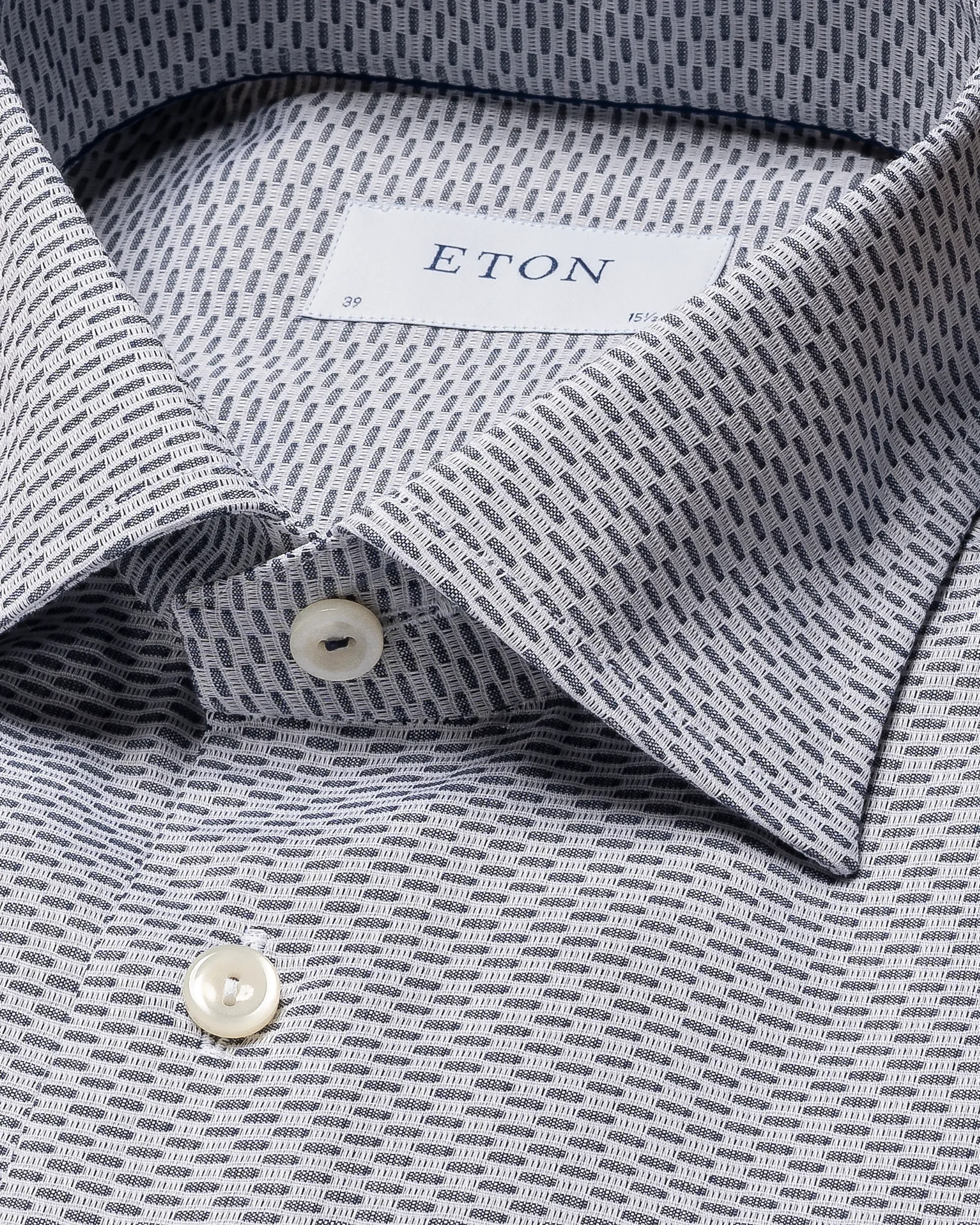 Eton - navy blue twill micro pattern