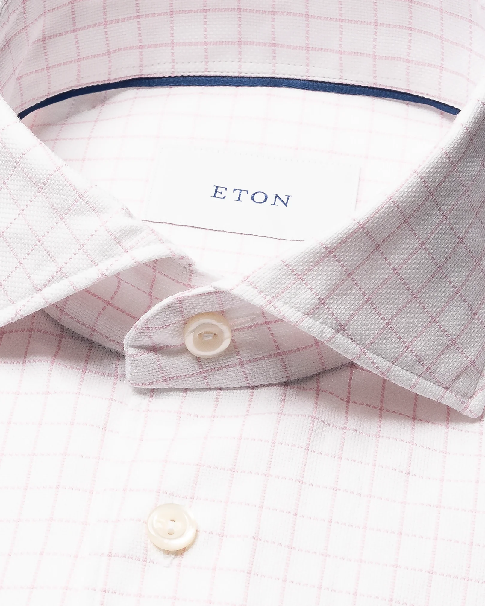 Eton - check royal oxford shirt pink check