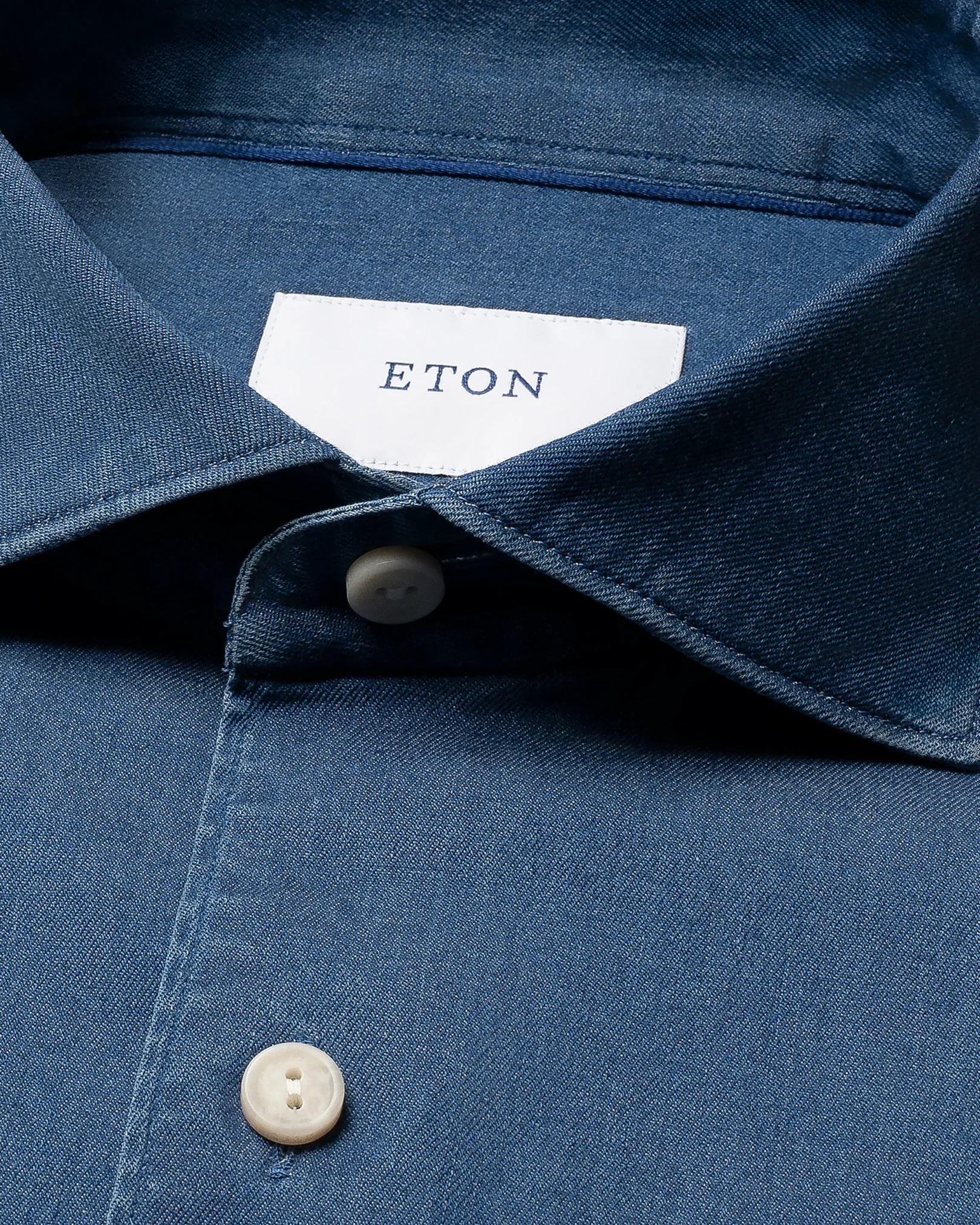 Eton - navy blue denim stretch shirt