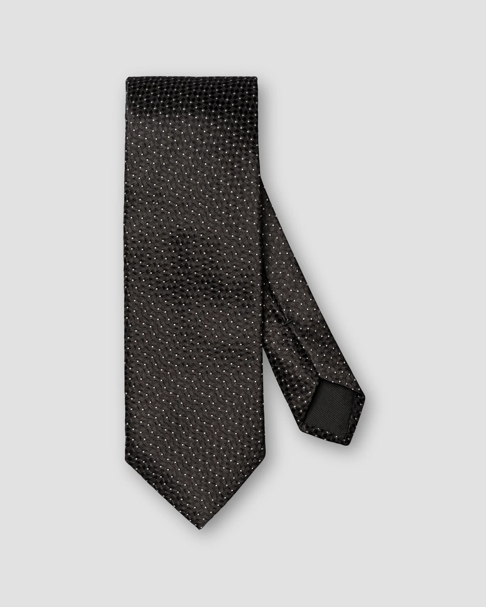 Eton - pin dot woven silk tie black pin dot woven silk tie
