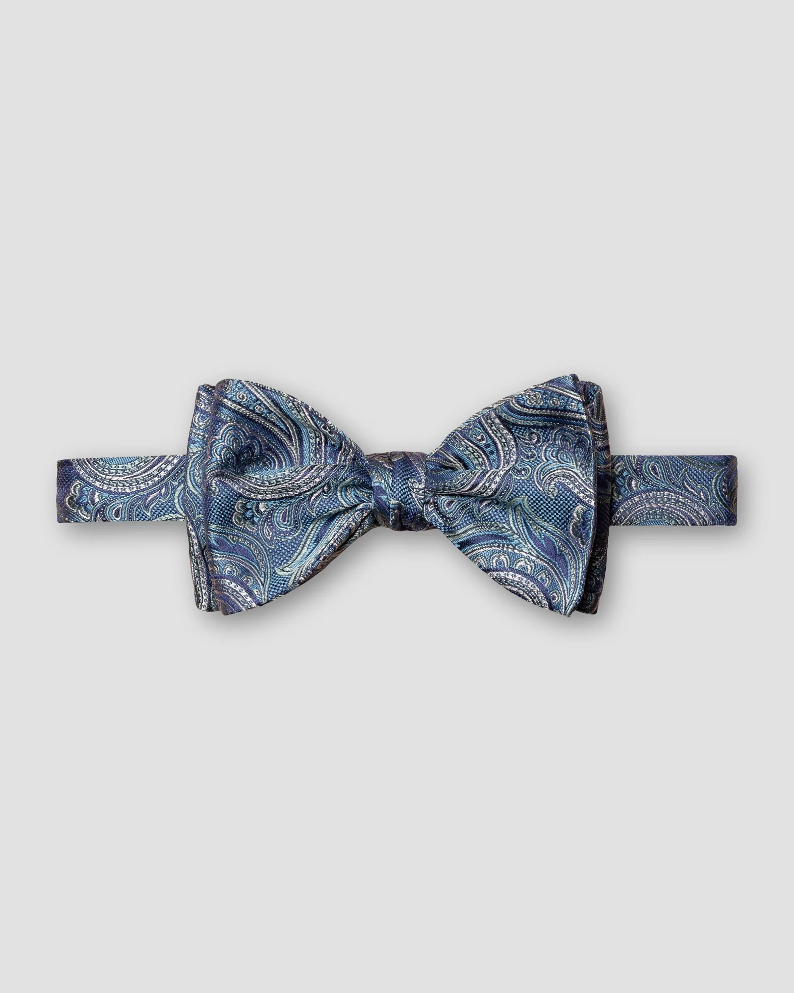 Eton - dark blue paisley bow tie