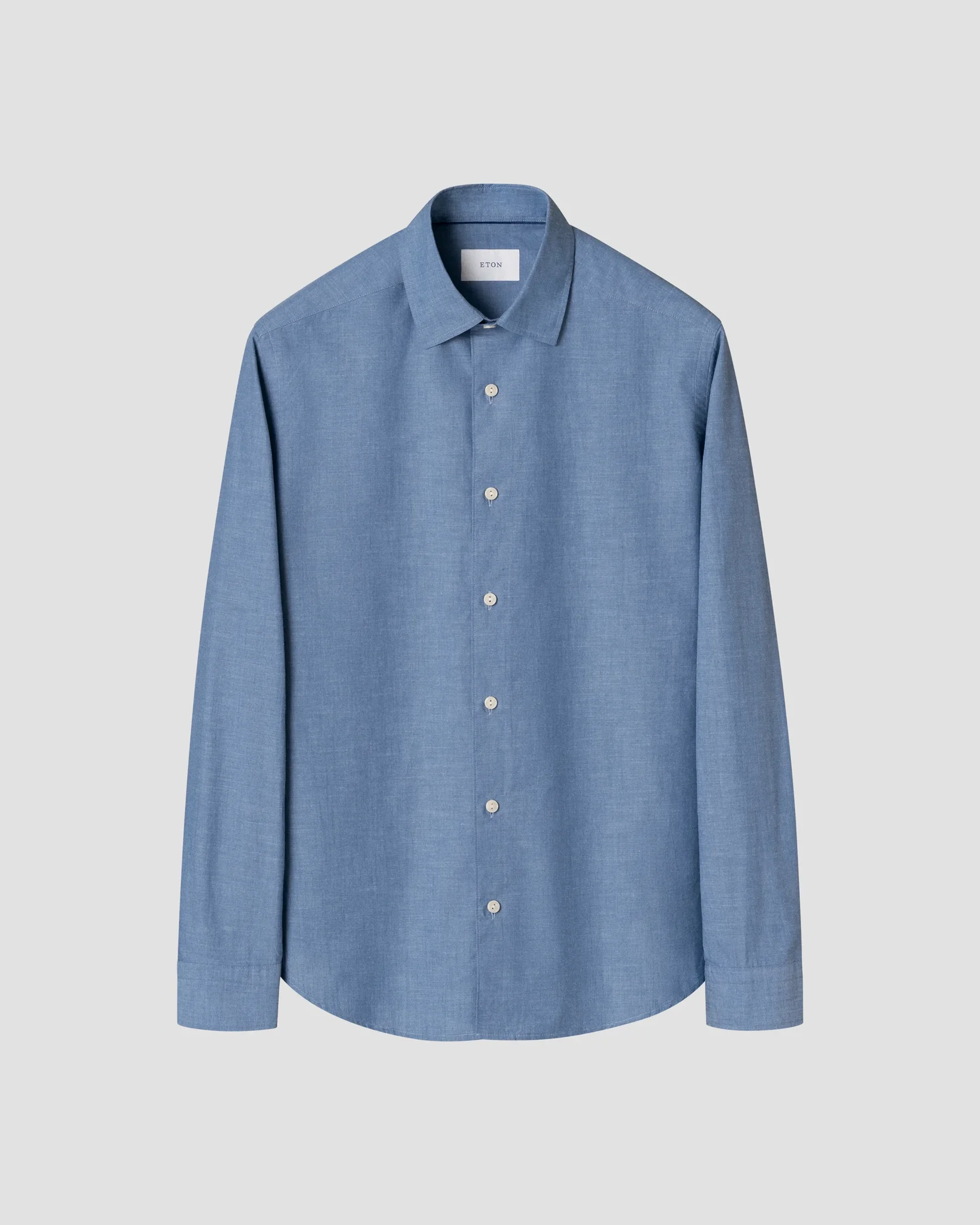 Eton - solid chambray shirt spread rounded single casual fit