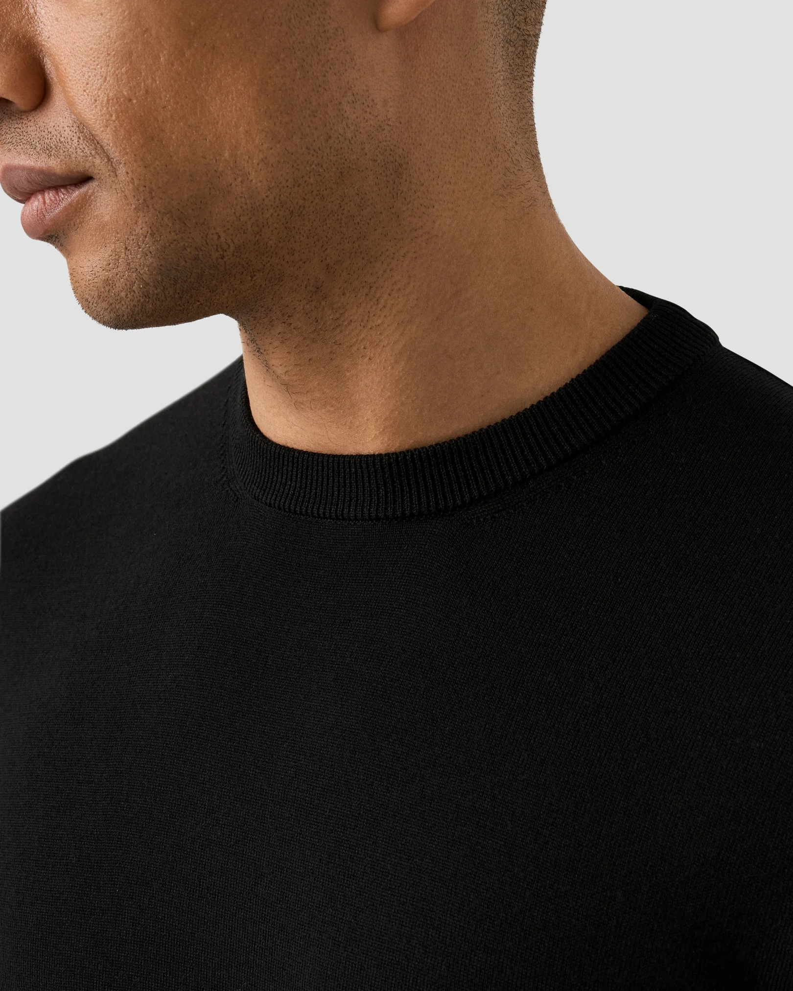 Eton - black merino 14guage knit