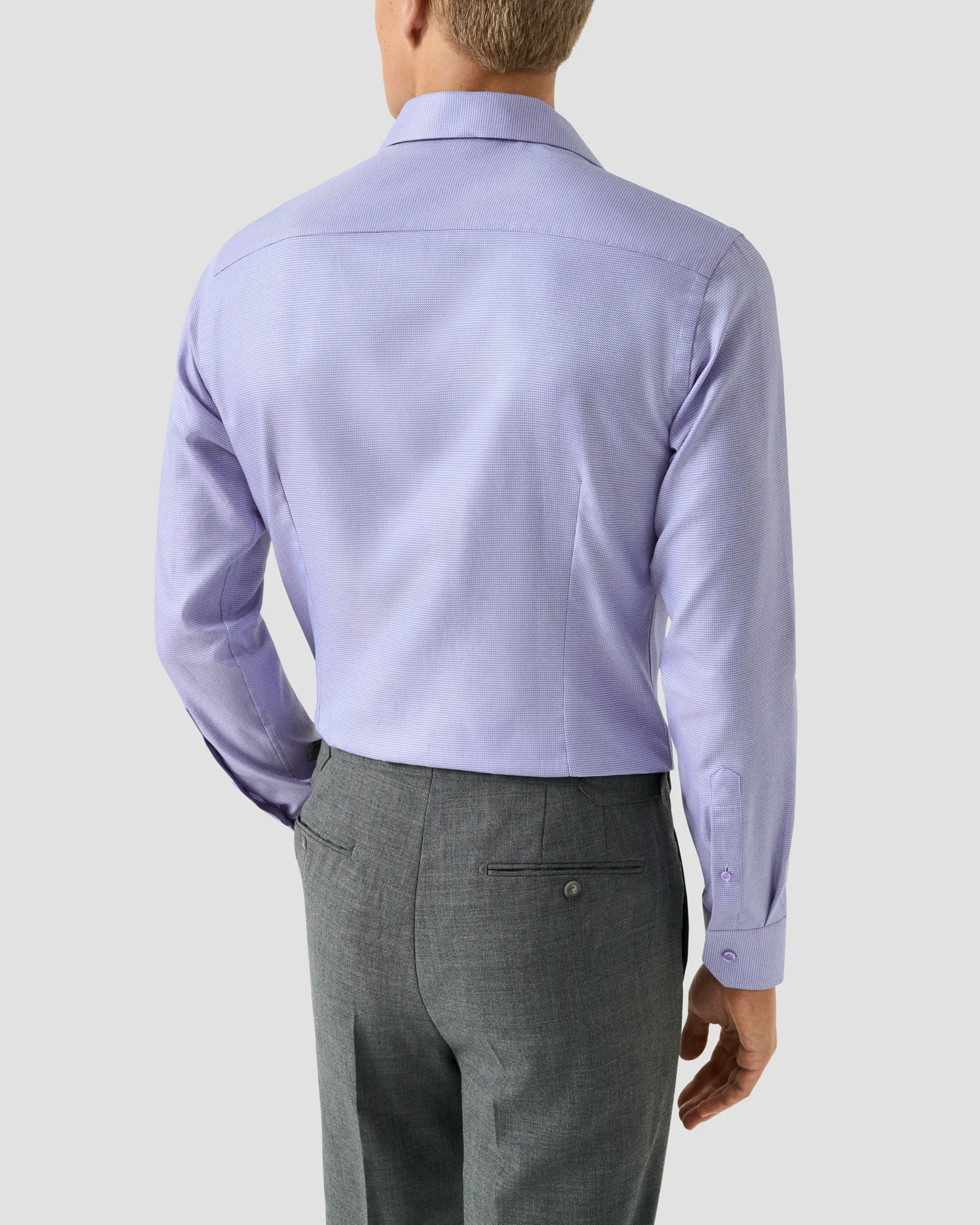 Eton - light purple semi solid signature twill shirt