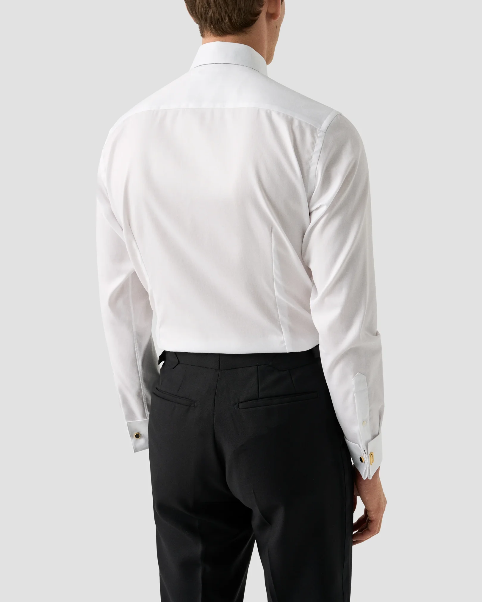 Eton - white dobby bib front shirt