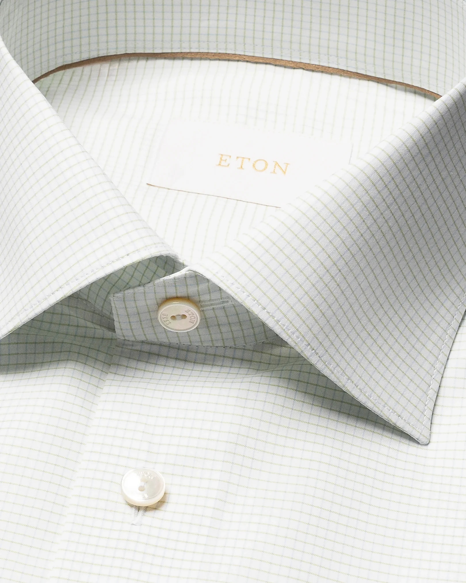 Eton - light green micro check supima 120 shirt