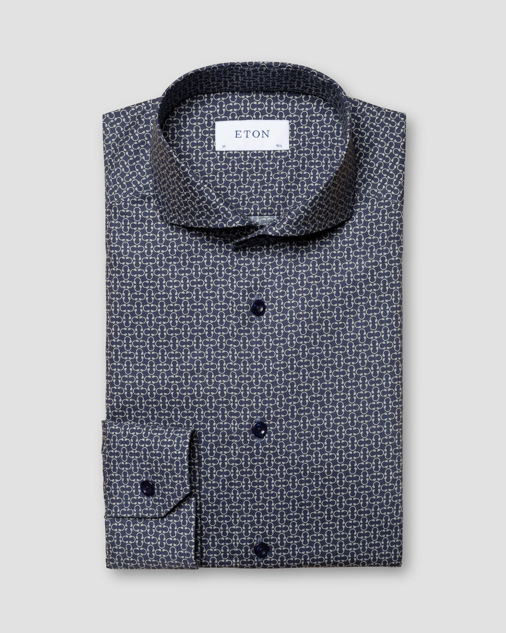 Eton - navy blue signature twill with print