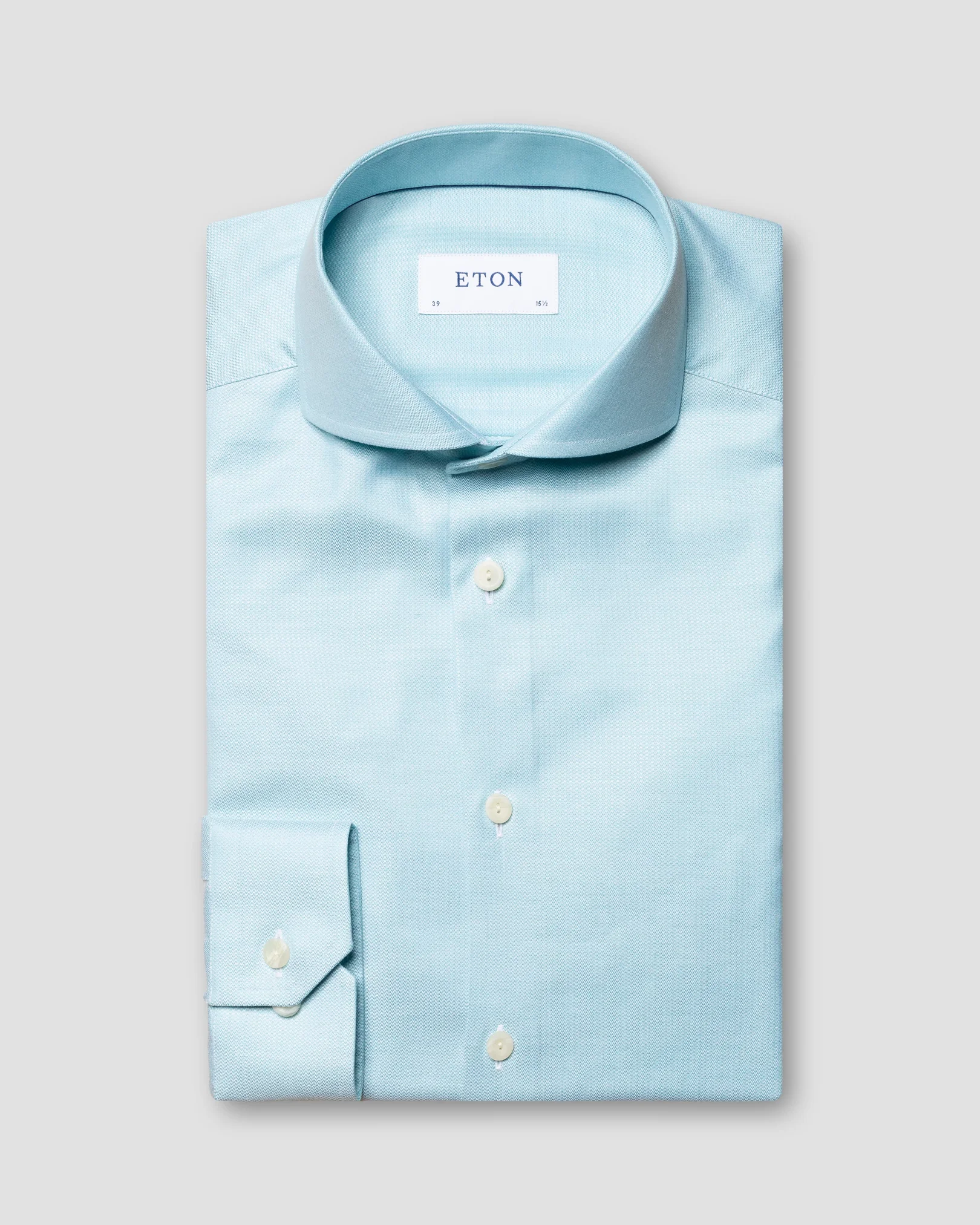 Eton - light green cotton lyocell stretch