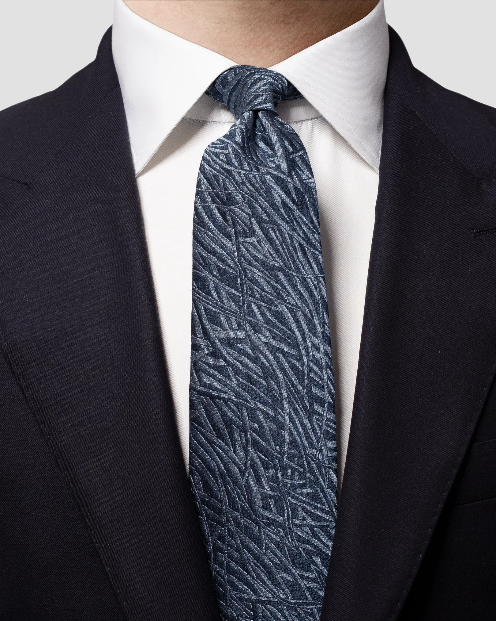 Eton - dark blue slik linen tie