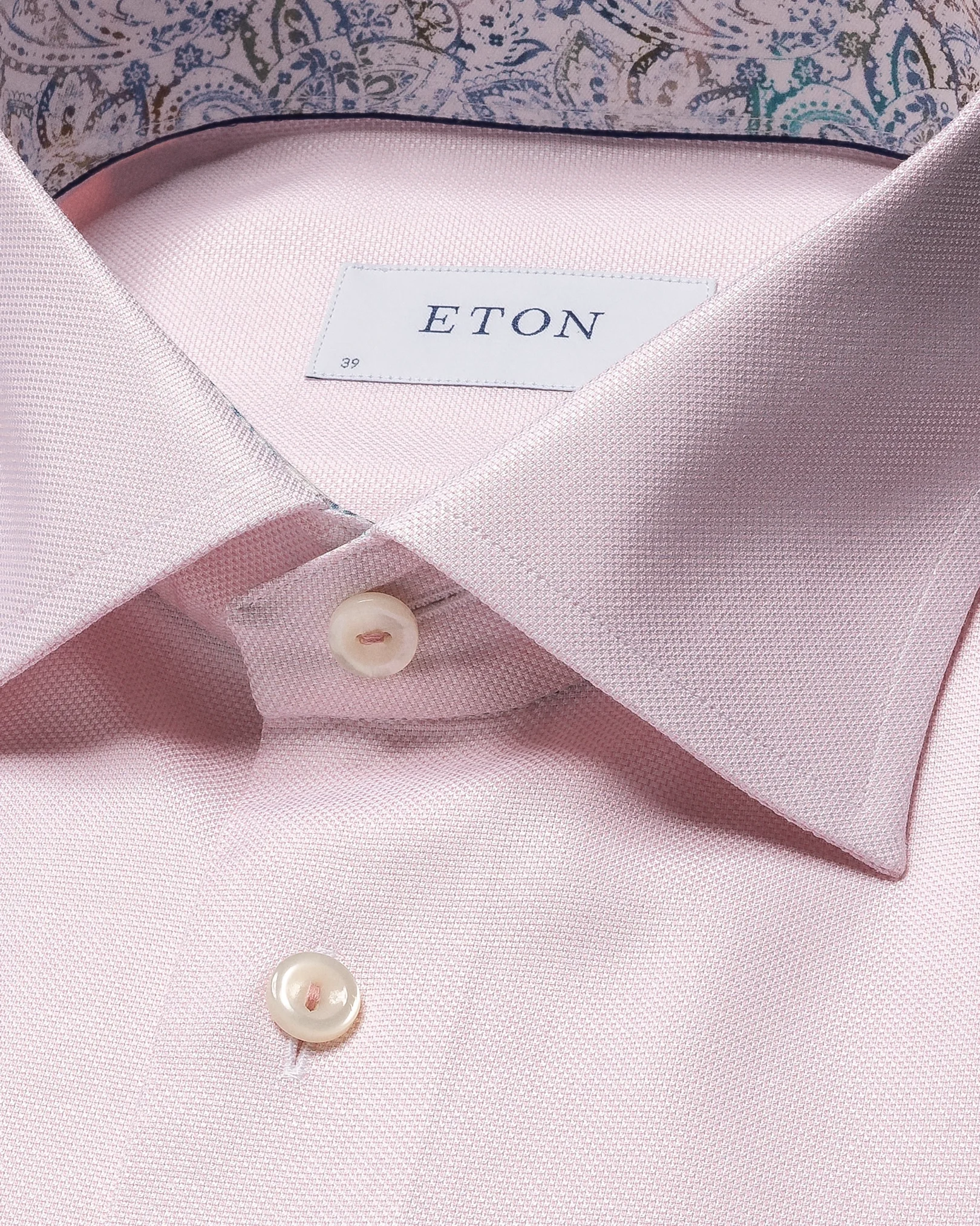 Eton - pink oxford cut away collar single