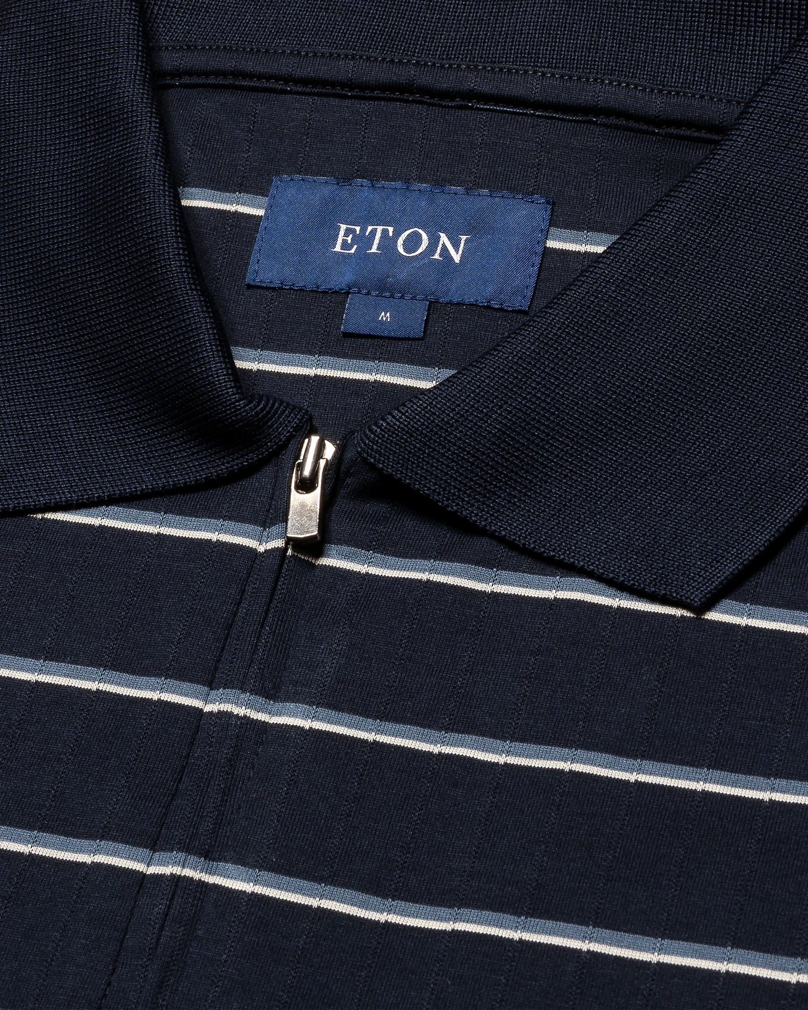 Eton - dark blue knitted collar short sleeve regular fit