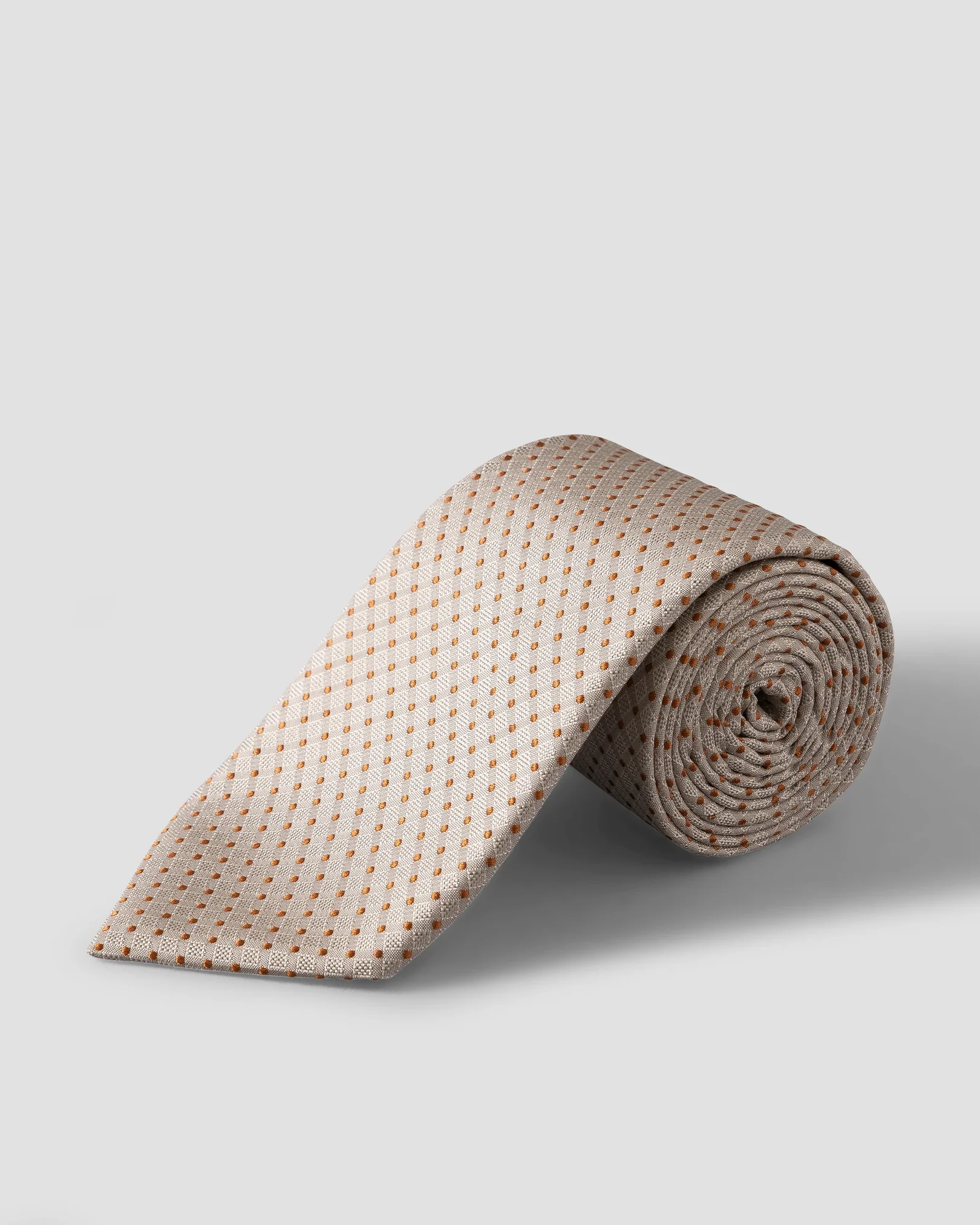 Eton - beige micro geometric woven silk tie