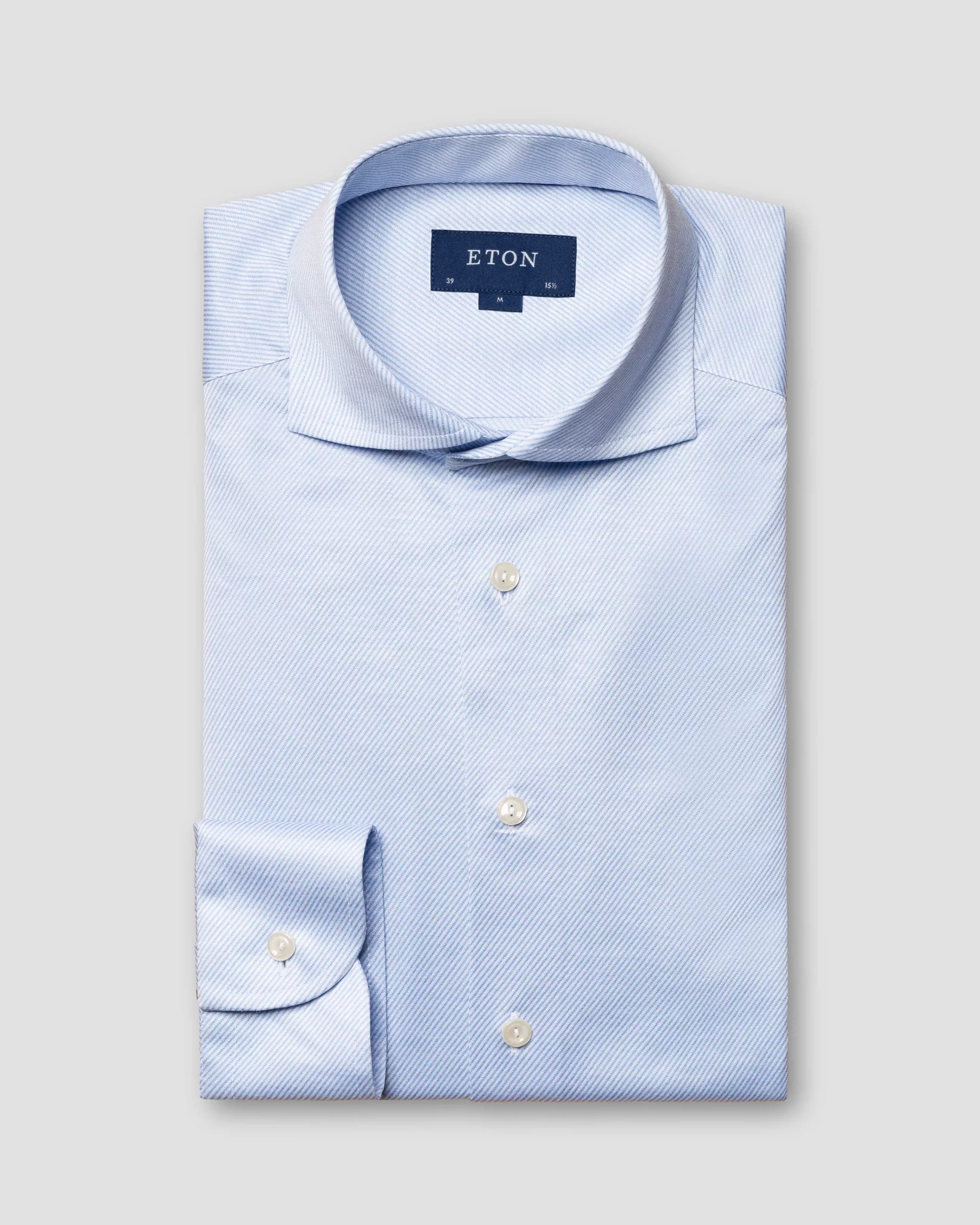Light Blue Filo di Scozia Knitted Shirt - Eton
