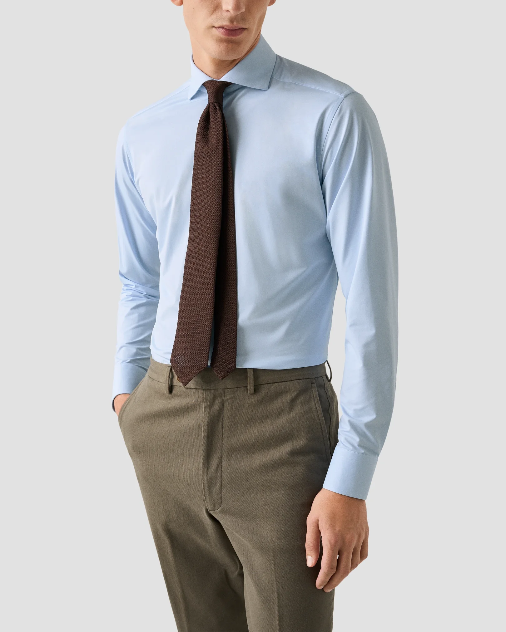 Eton - light blue four way stretch