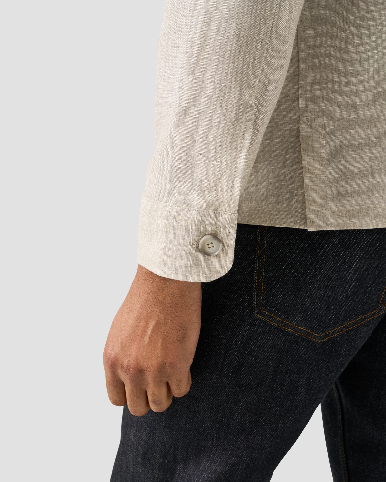 Eton - beige wool linen chore overshirt