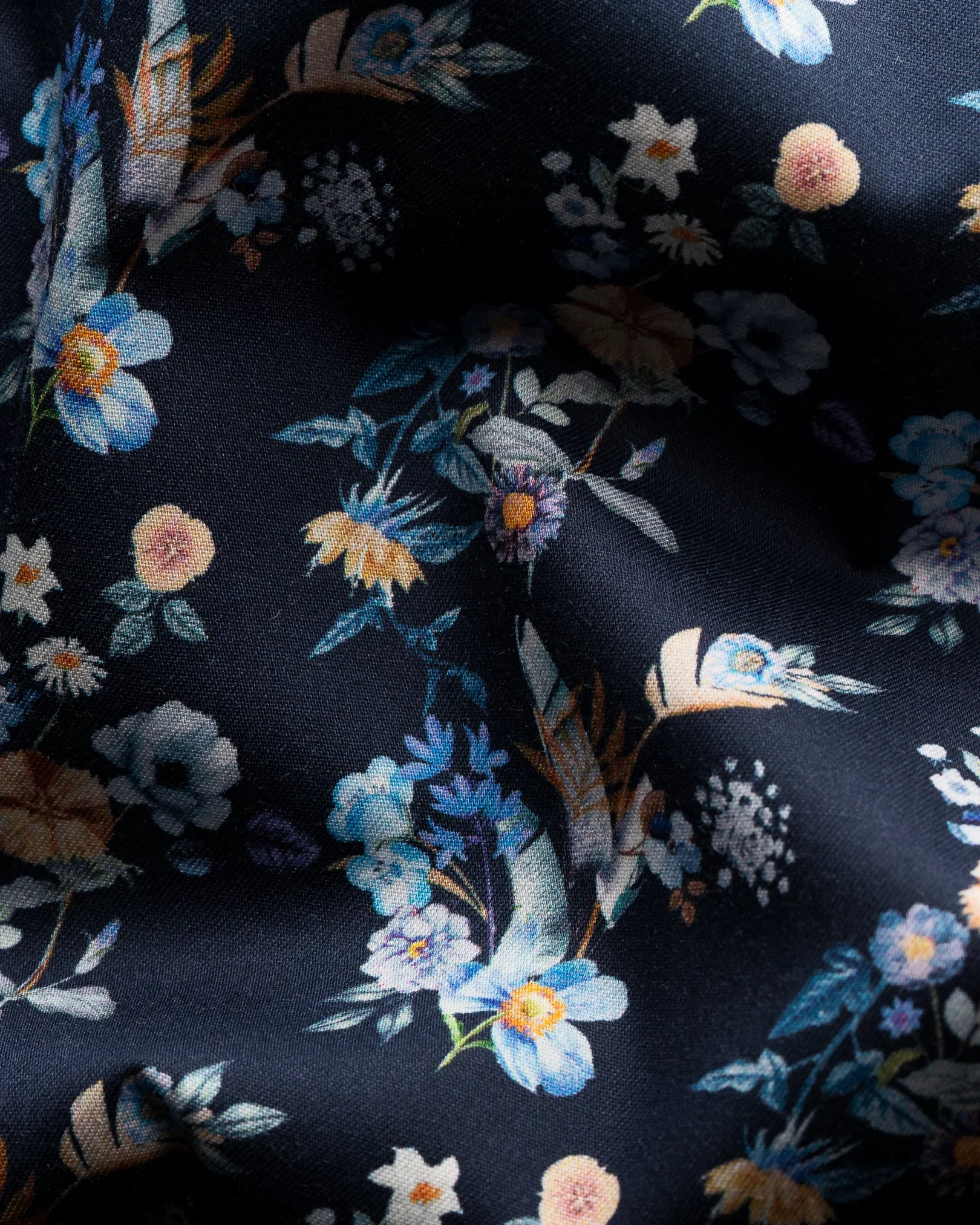 Eton - navy floral twill weave shirt