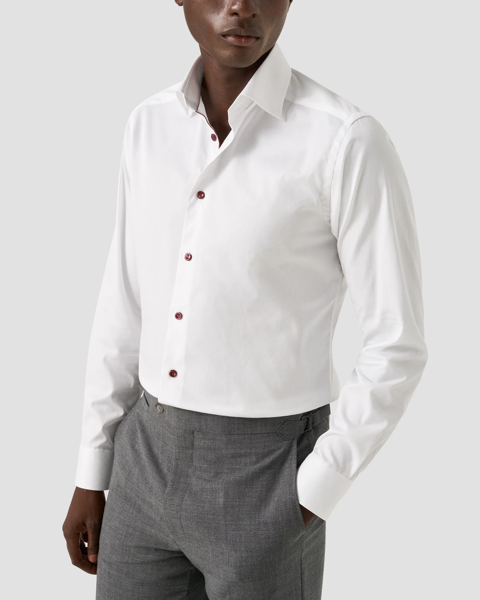 Eton - white plum effect signature twill shirt