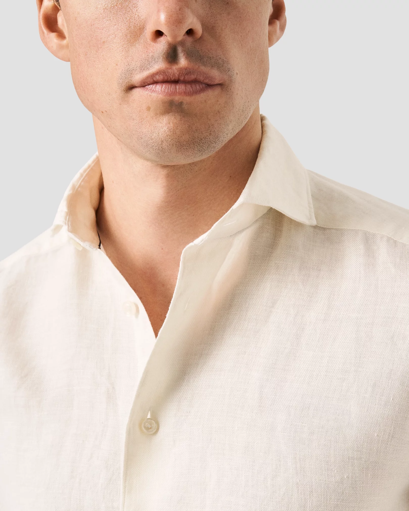 Eton - white linen wide spread shirt