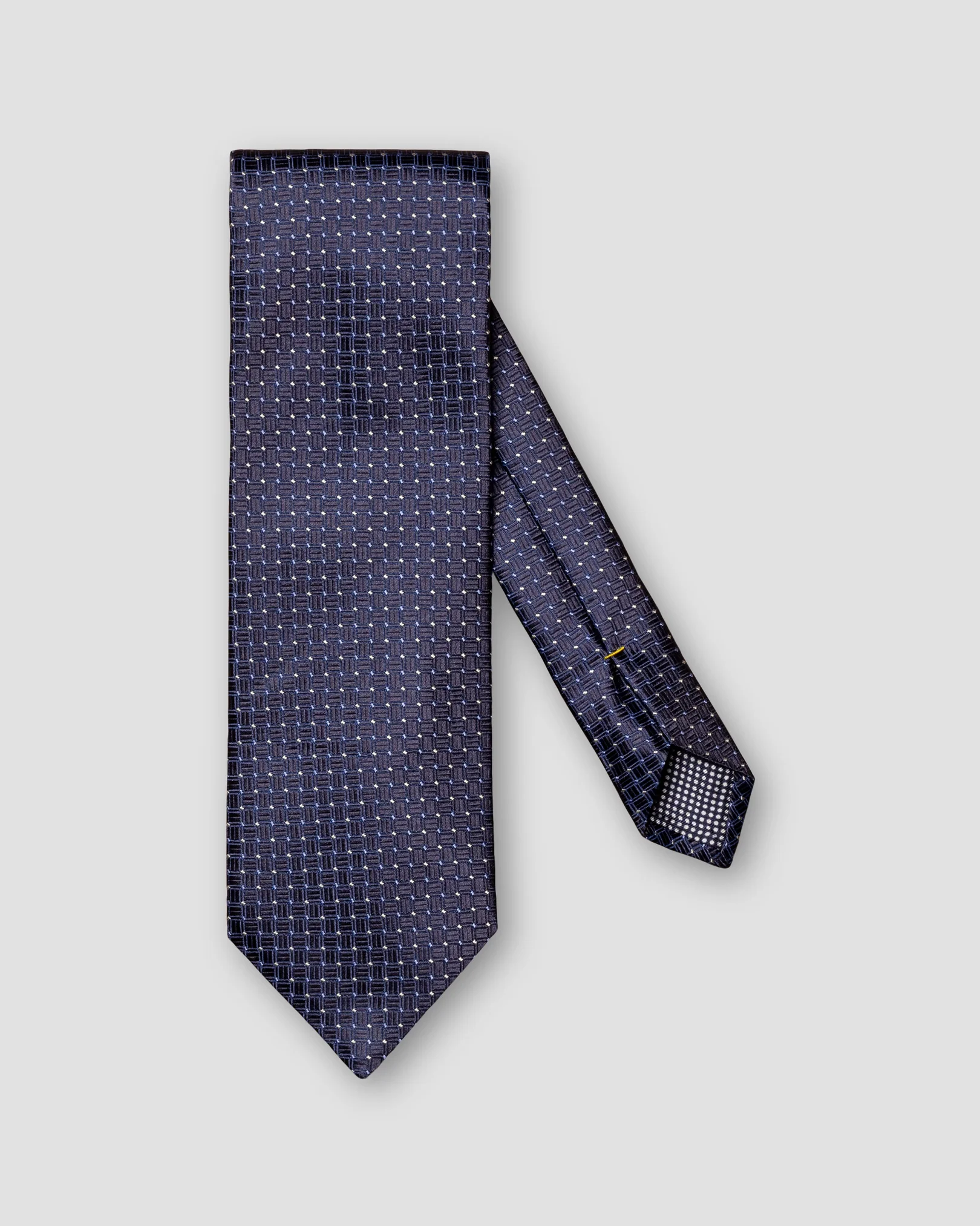 Eton - dark blue geometric silk tie