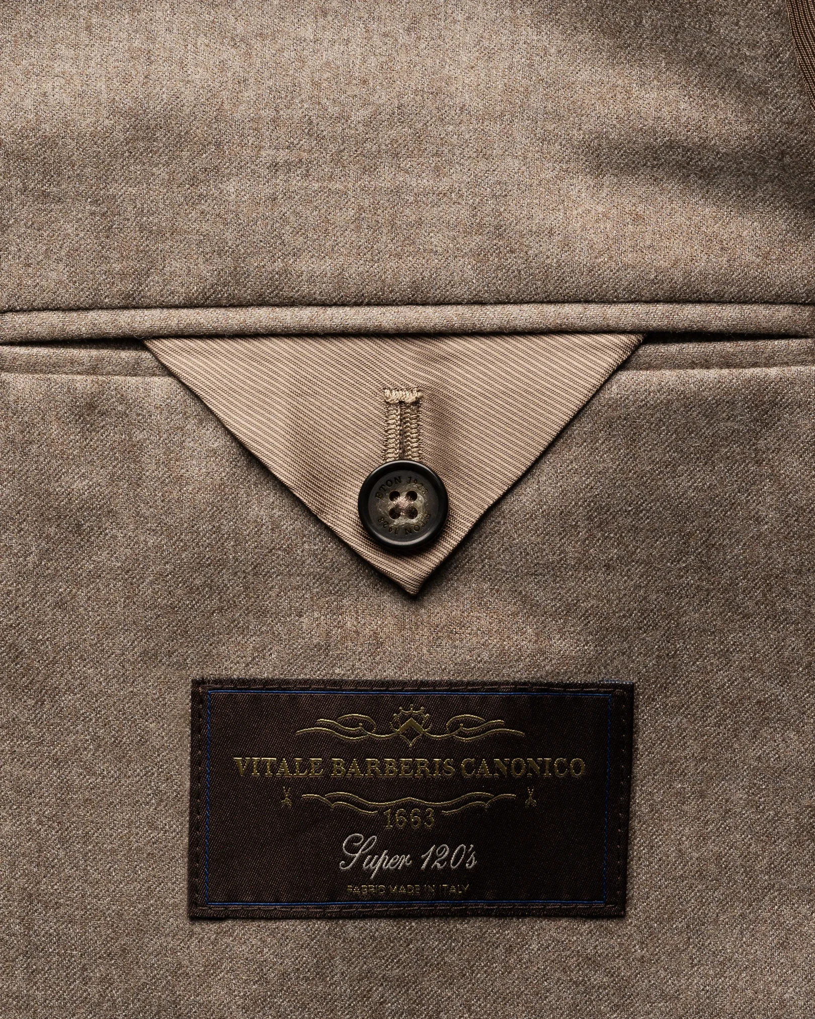 Eton - wool flannel soft jacket beige wool flannel soft jacket