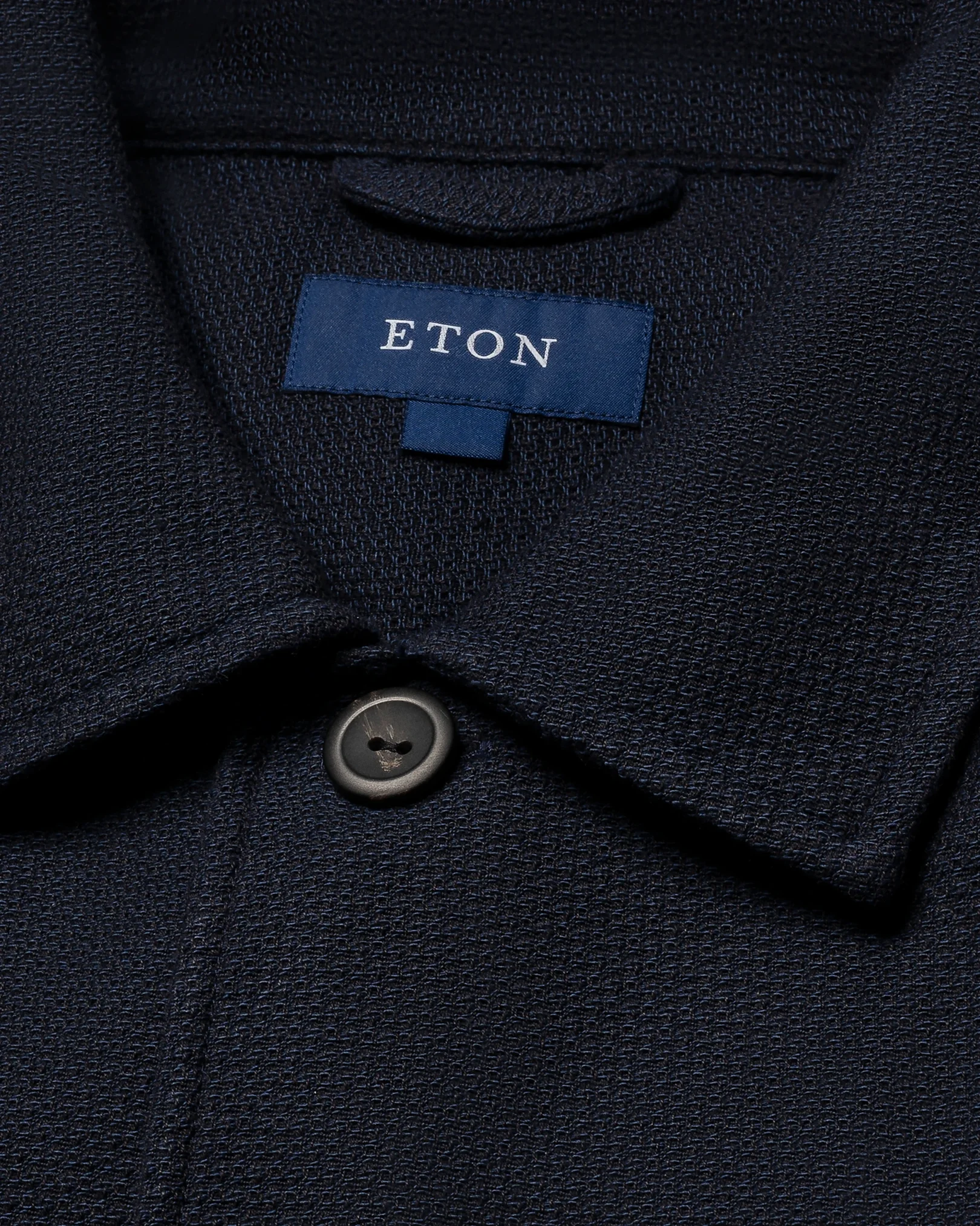 Eton - navy blue structured two pocket overshirt