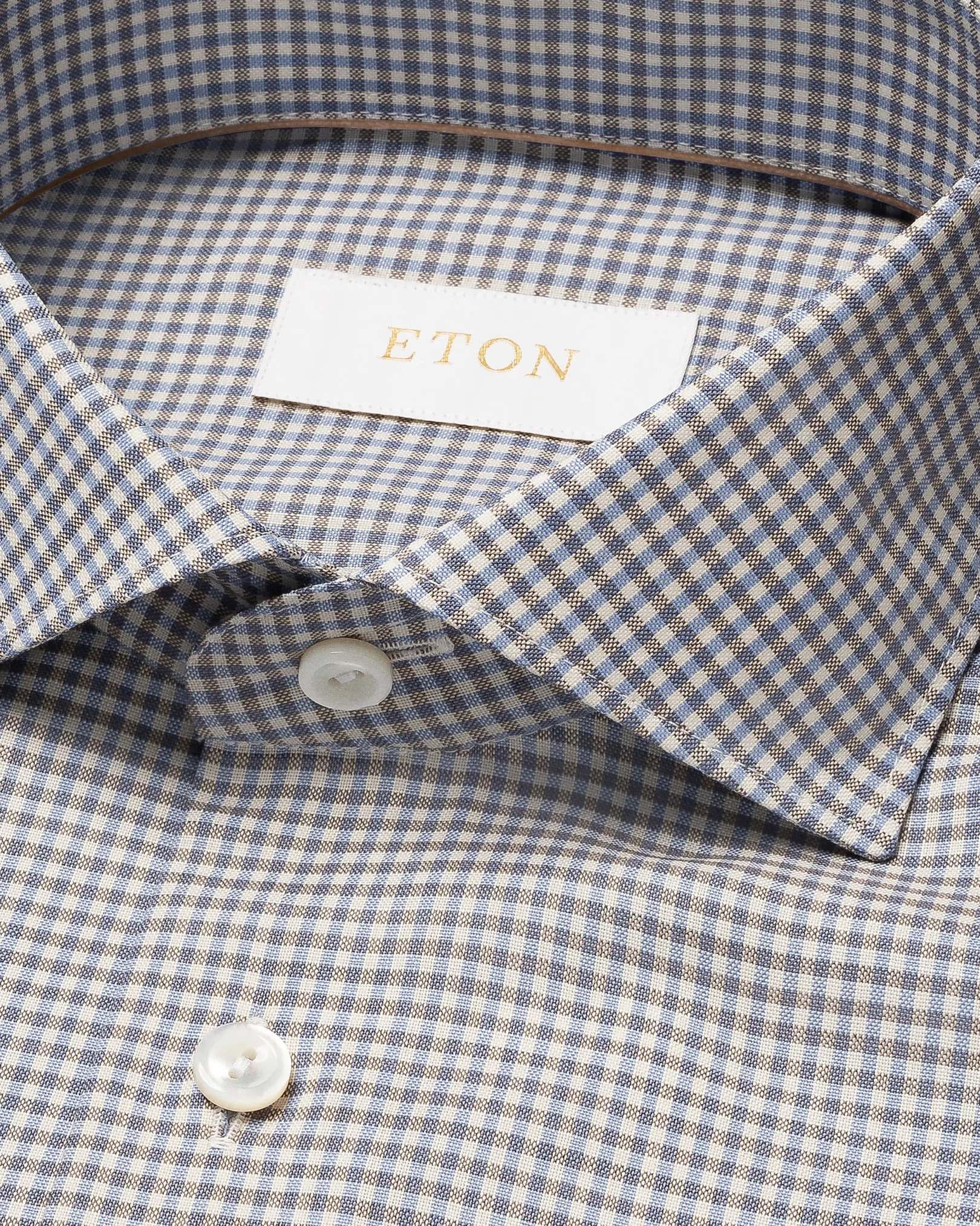 Eton - Chemise en Laine Mérinos à Micro-Carreaux