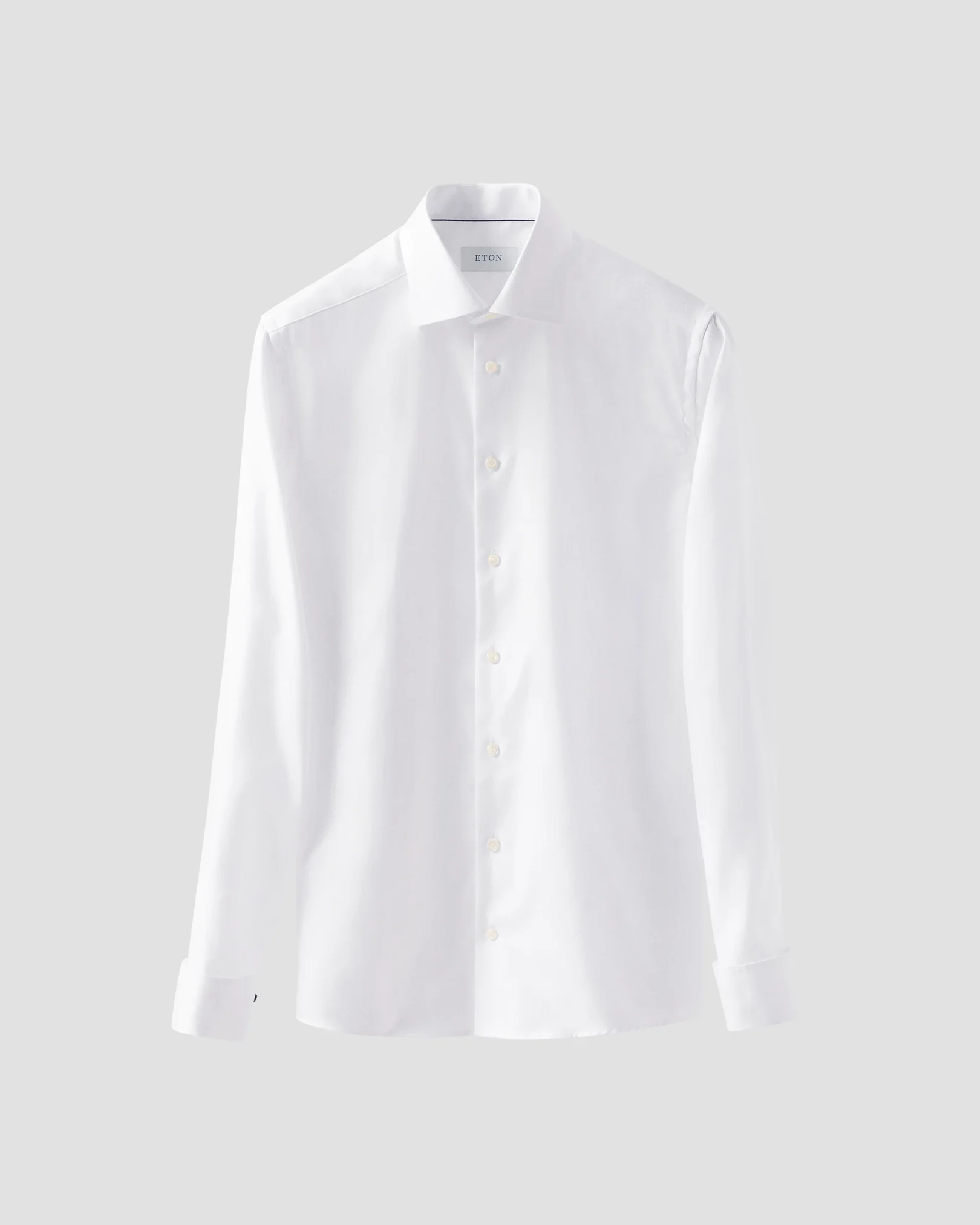 Eton - white textured twill shirt we2