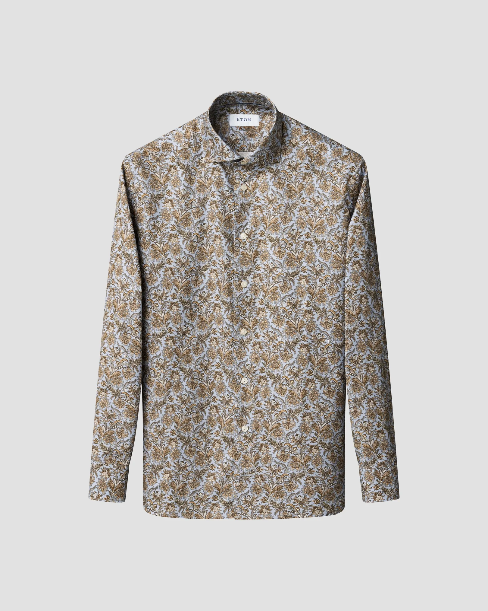 Eton - brown paisley wide spread shirt