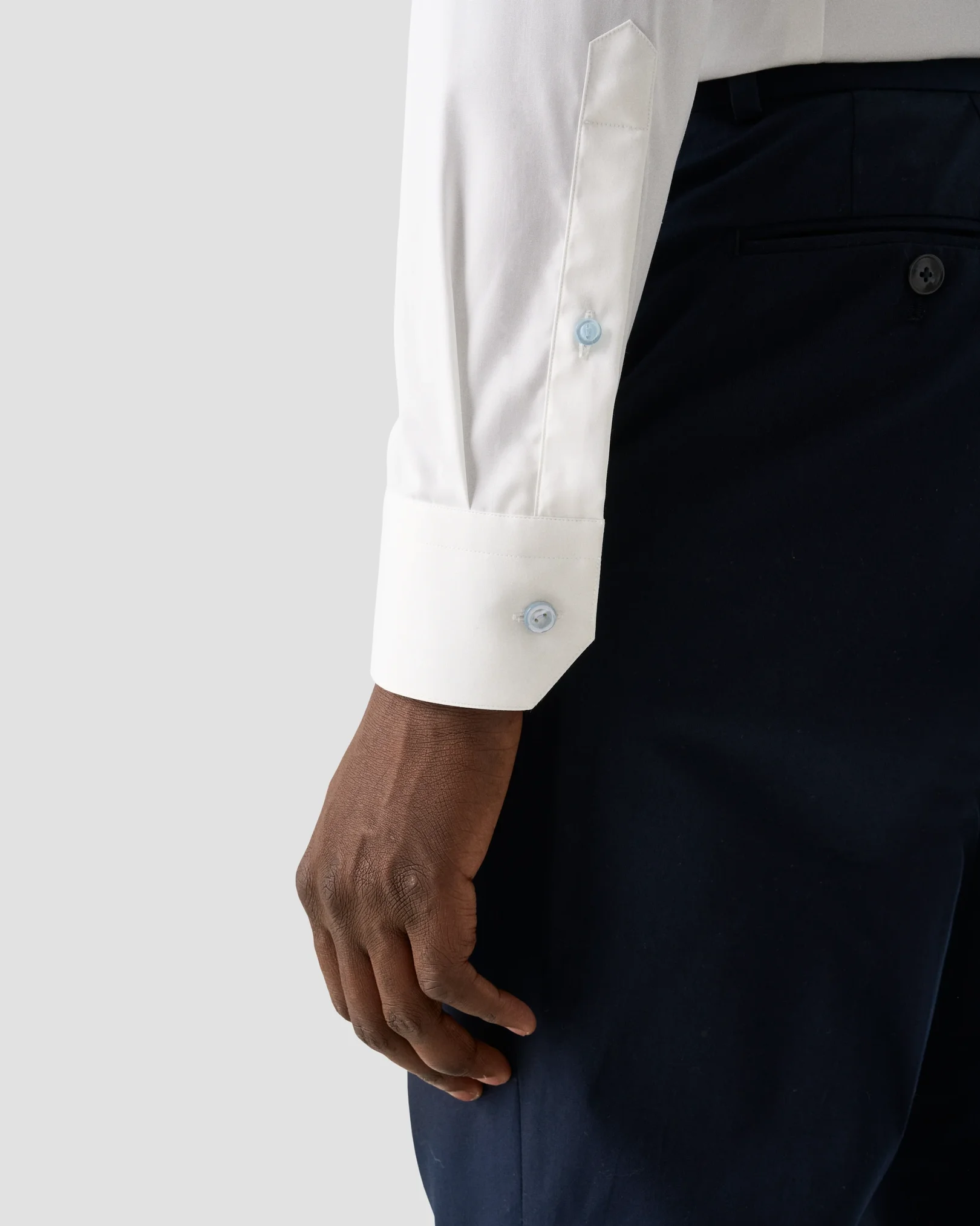 Eton - white solid elevated poplin shirt