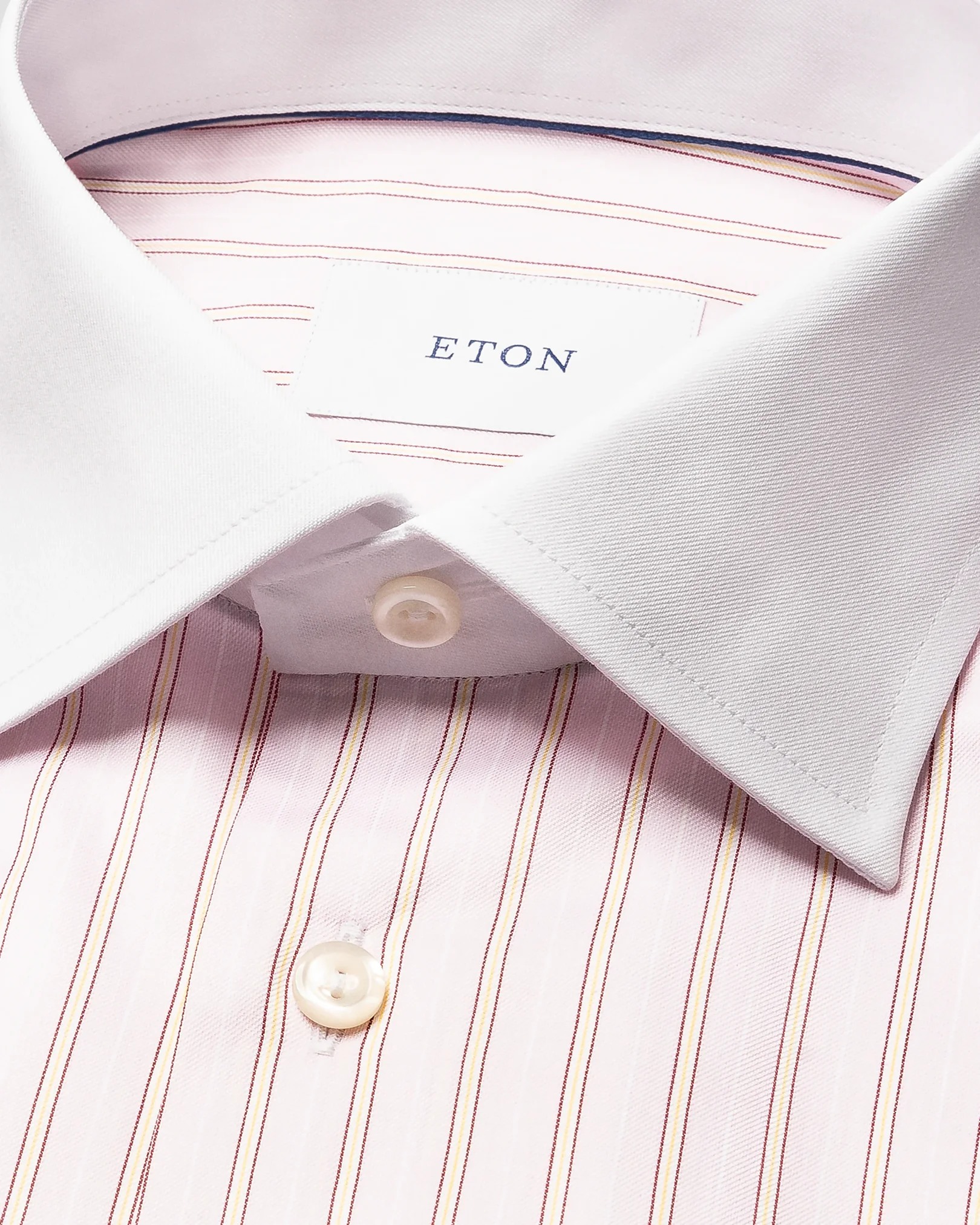 Eton - Striped White Collar Signature Twill Shirt