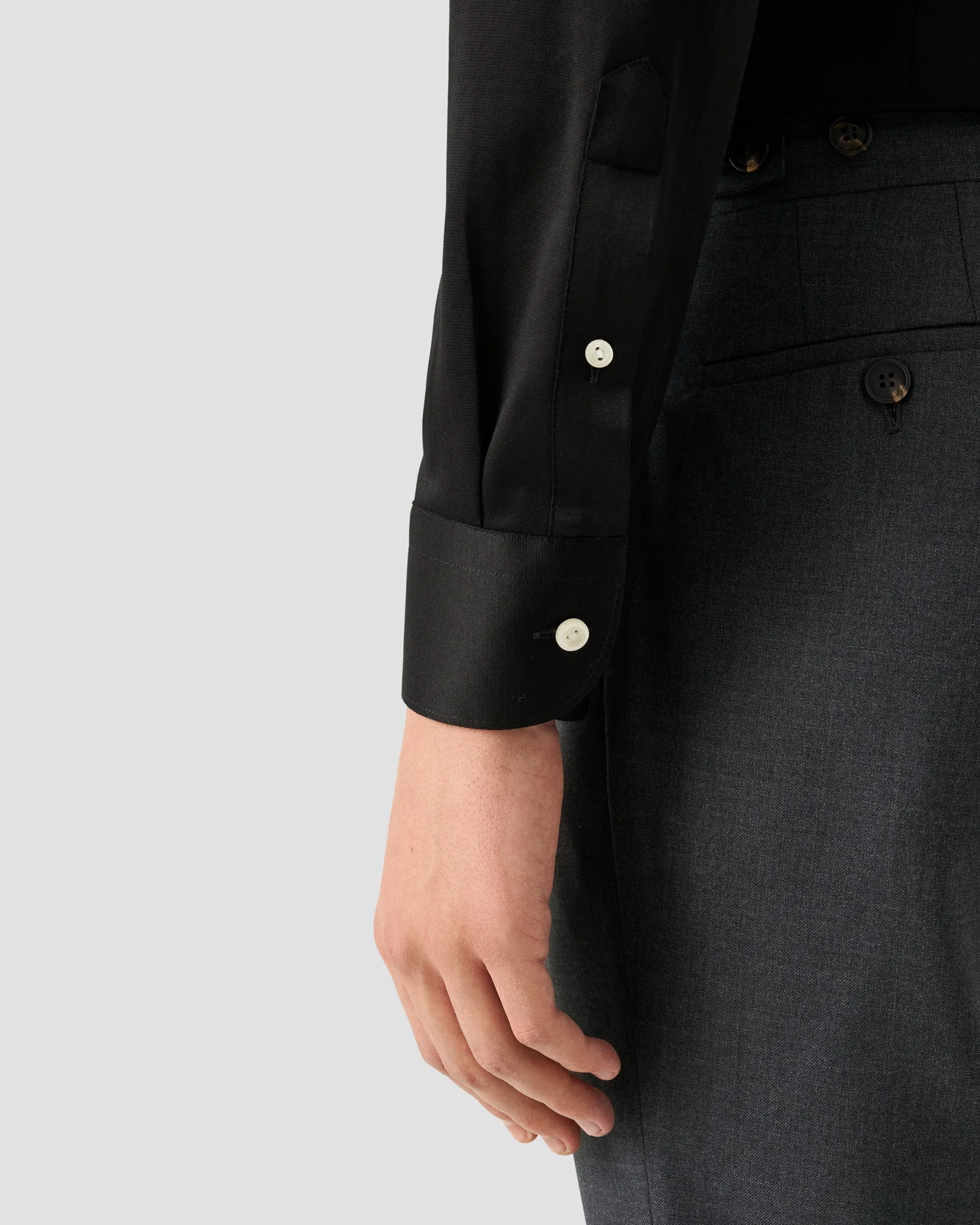 Eton - Skjorta i jacquardstickad Filo di Scozia