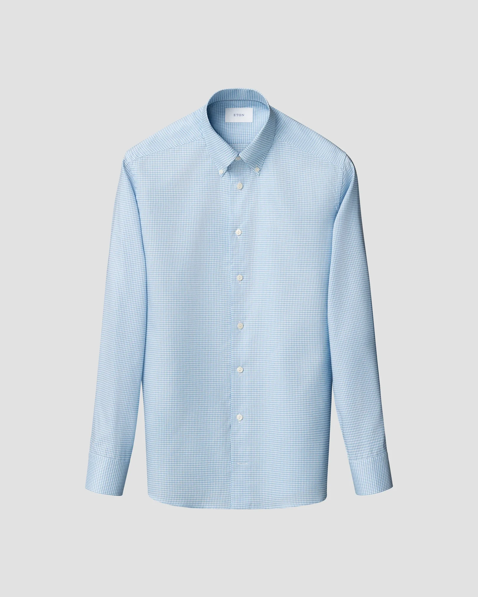 Eton - light blue check signature oxford shirt button down