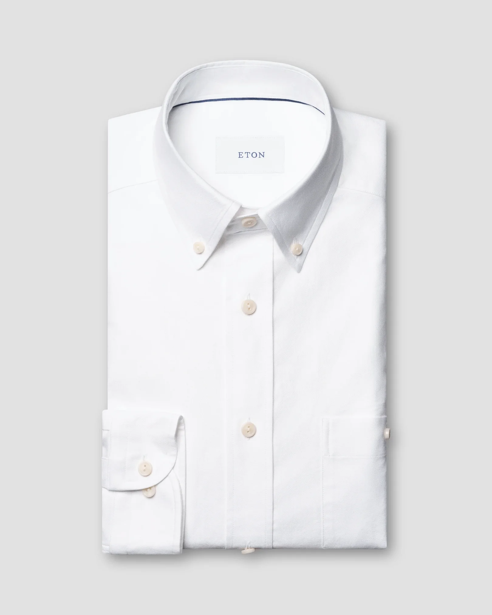 Eton - white solid oxford shirt button down 266