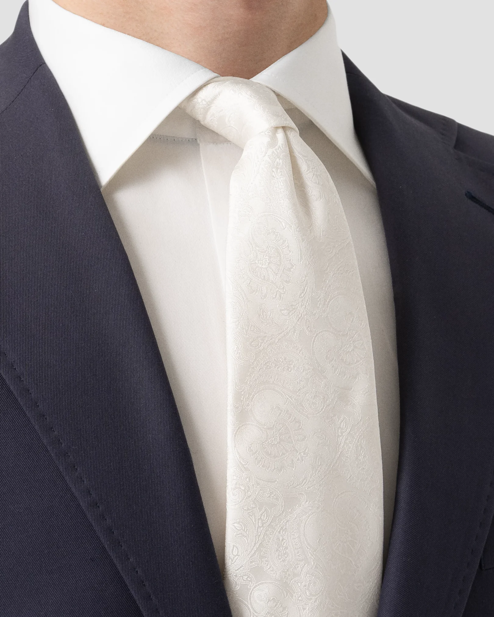 Eton - white wedding paisley tie