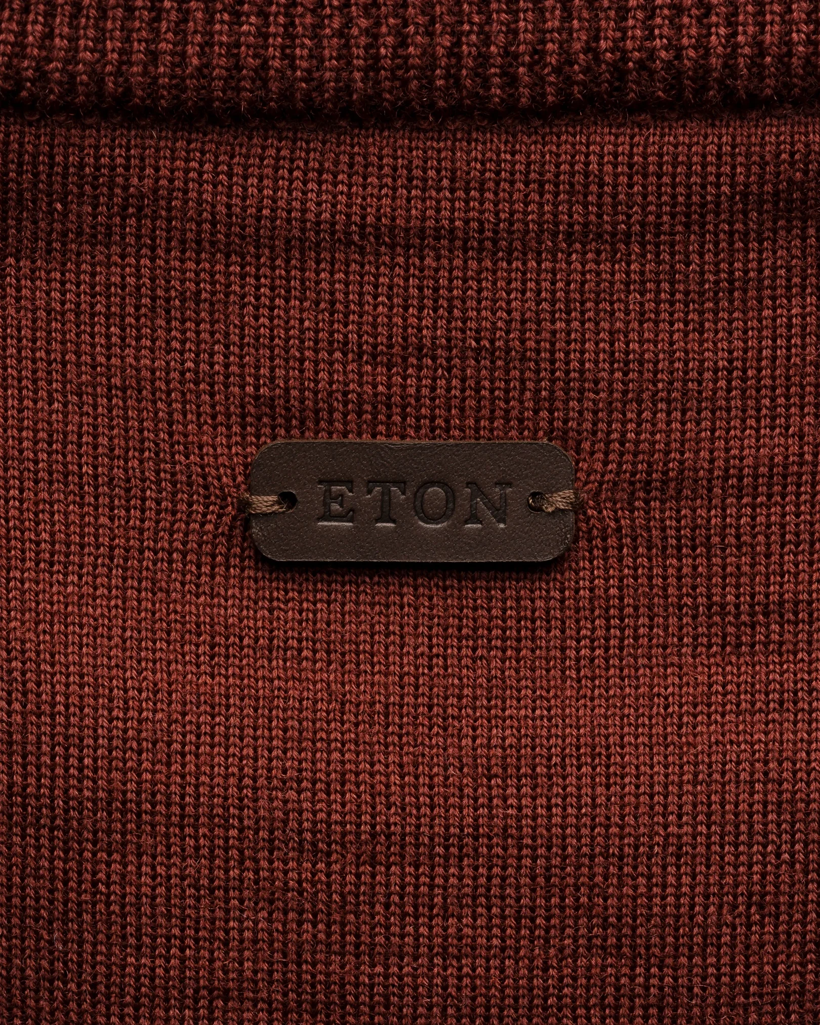 Eton - merino knit crew neck red merino knit crew neck