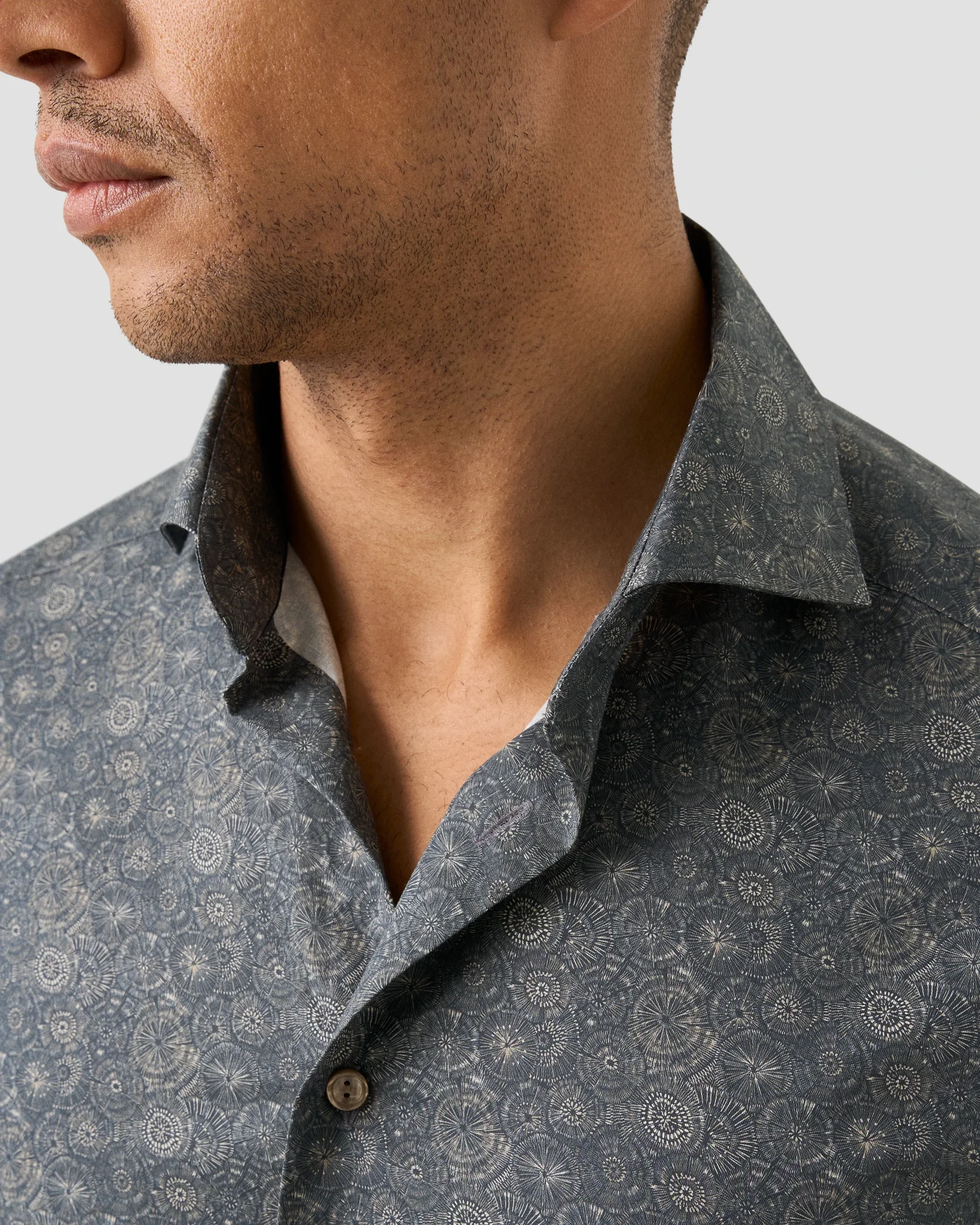 Eton - brown motif signature twill shirt