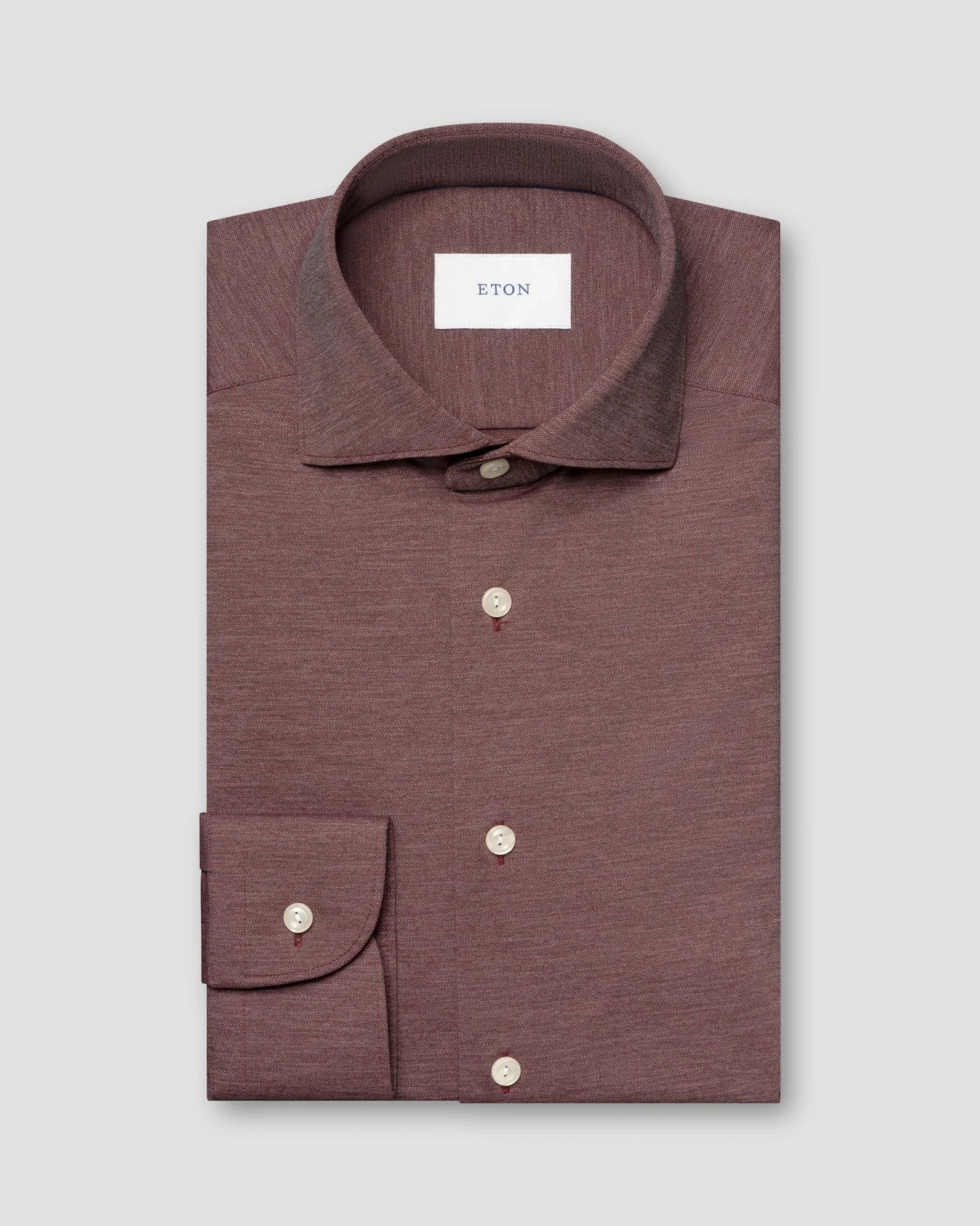 Eton - solid four way stretch shirt wide spread rounded single slim